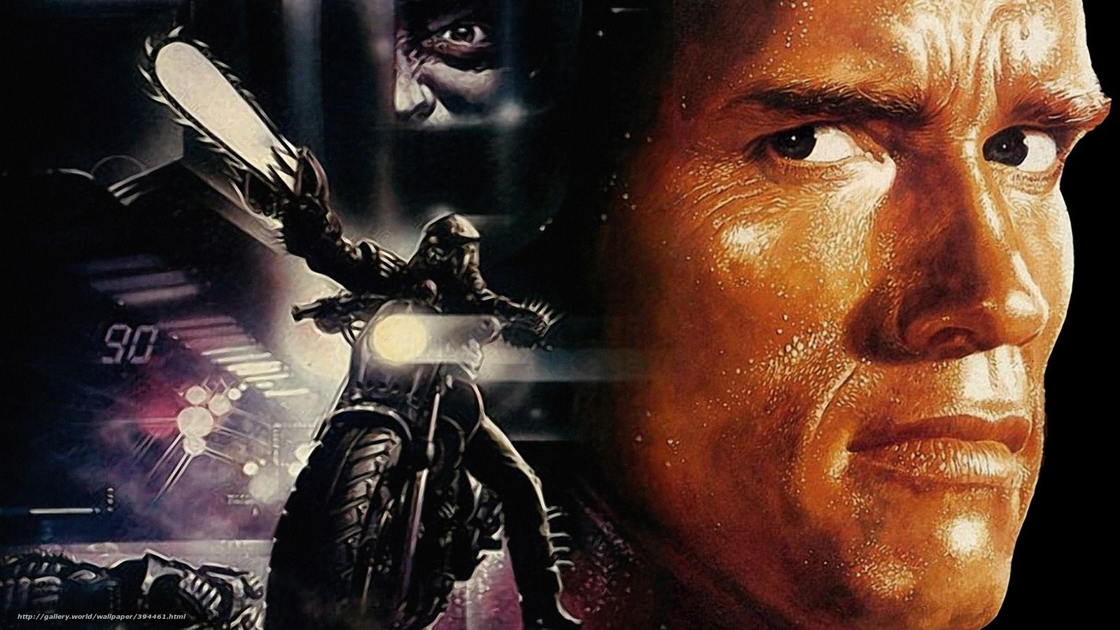 Download wallpaper Running Man, thriller, Schwarzenegger free desktop wallpaper in the resolution 1920x1080