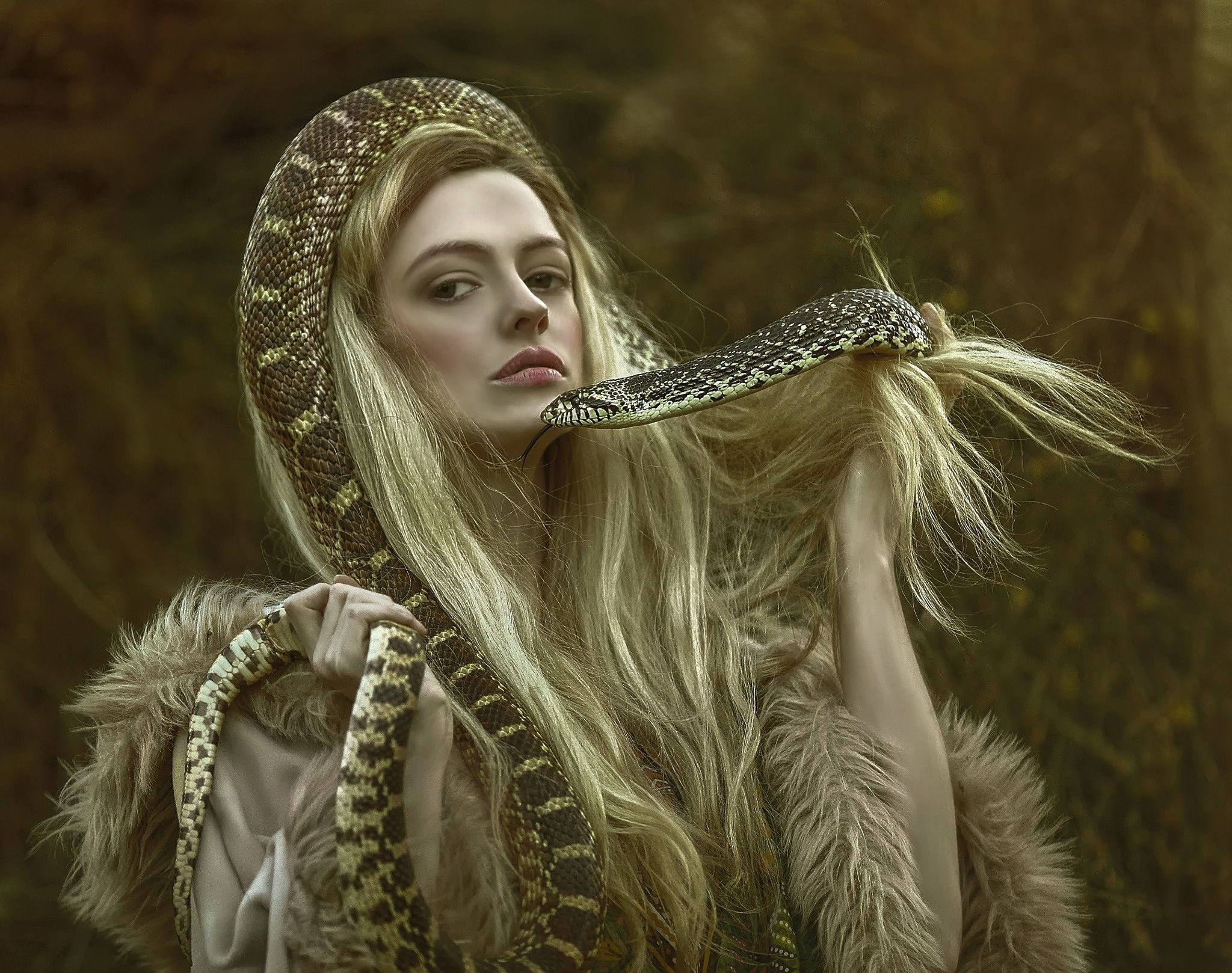 fantasy Art, Women, Snake Wallpaper HD / Desktop and Mobile Background
