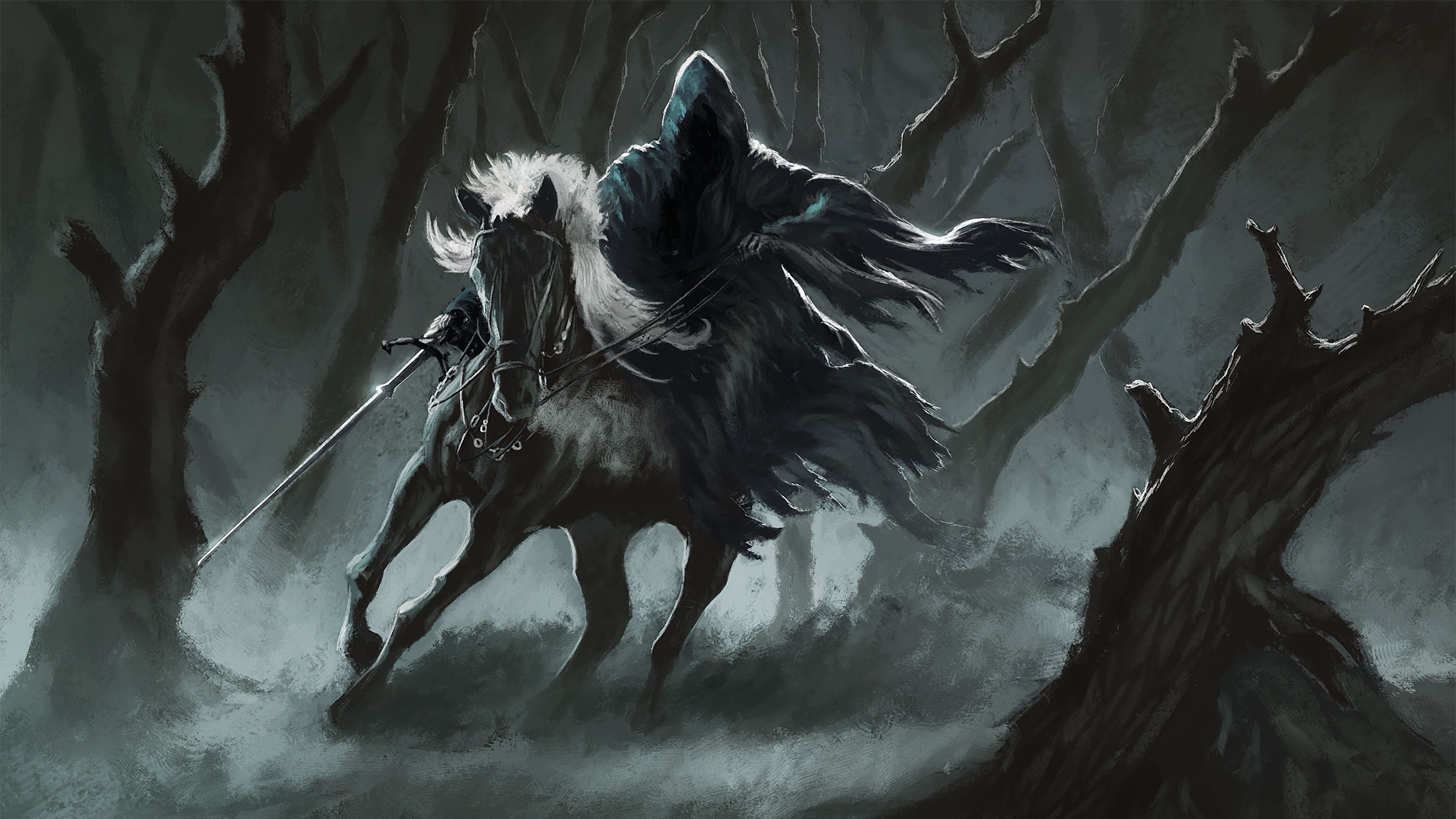 Dark Horse Rider 4k Macbook