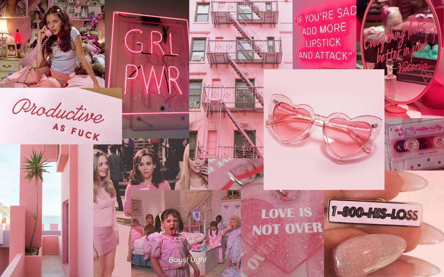 Excellent Pink Aesthetic Wallpaper Desktop Collage You Can Use It