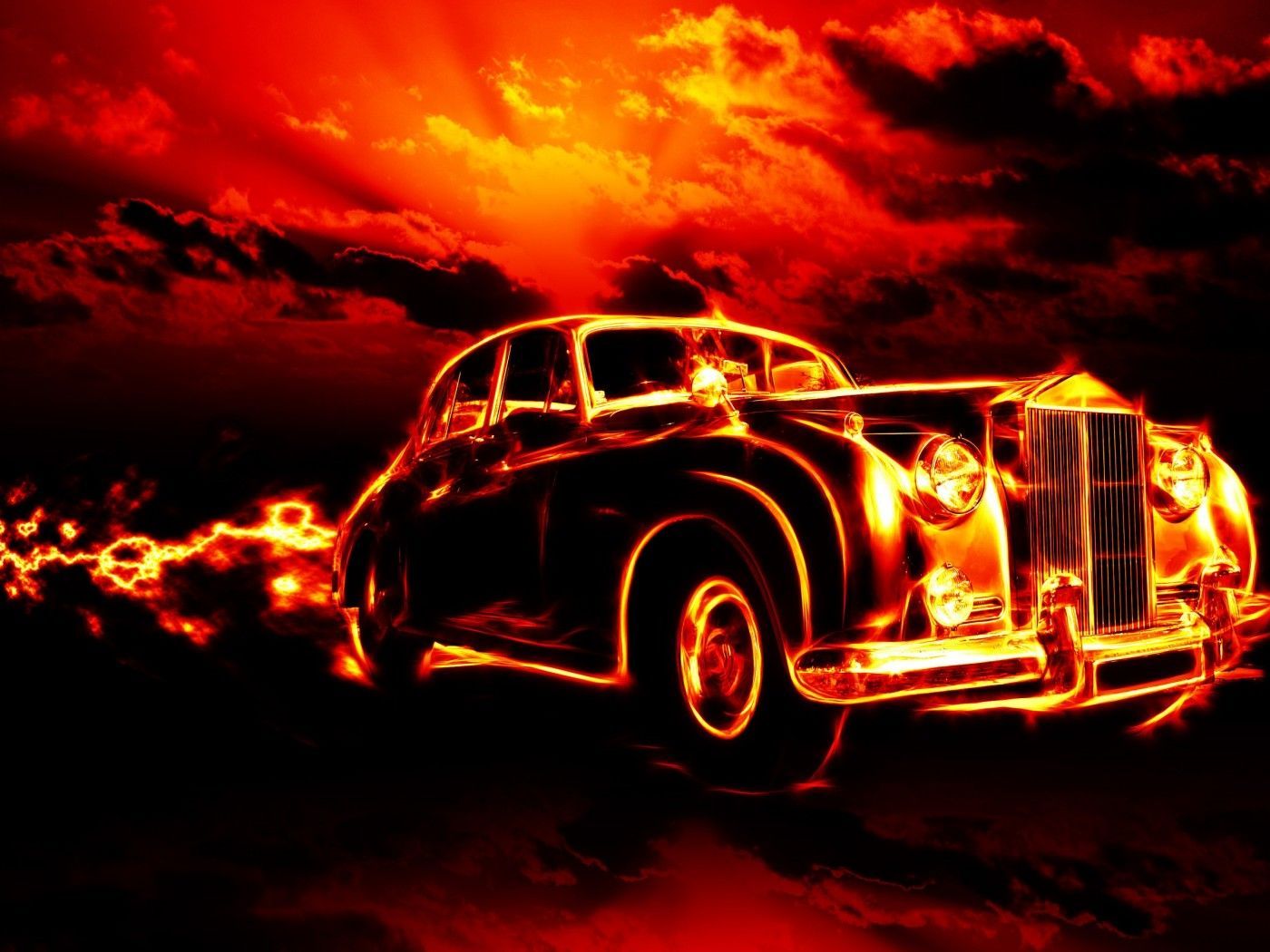Vintage Car in Fire HD Wallpaper.Download High Definition wallpaper of Vintage Car in Fire in all standa. New car wallpaper, Computer wallpaper, Desktop wallpaper
