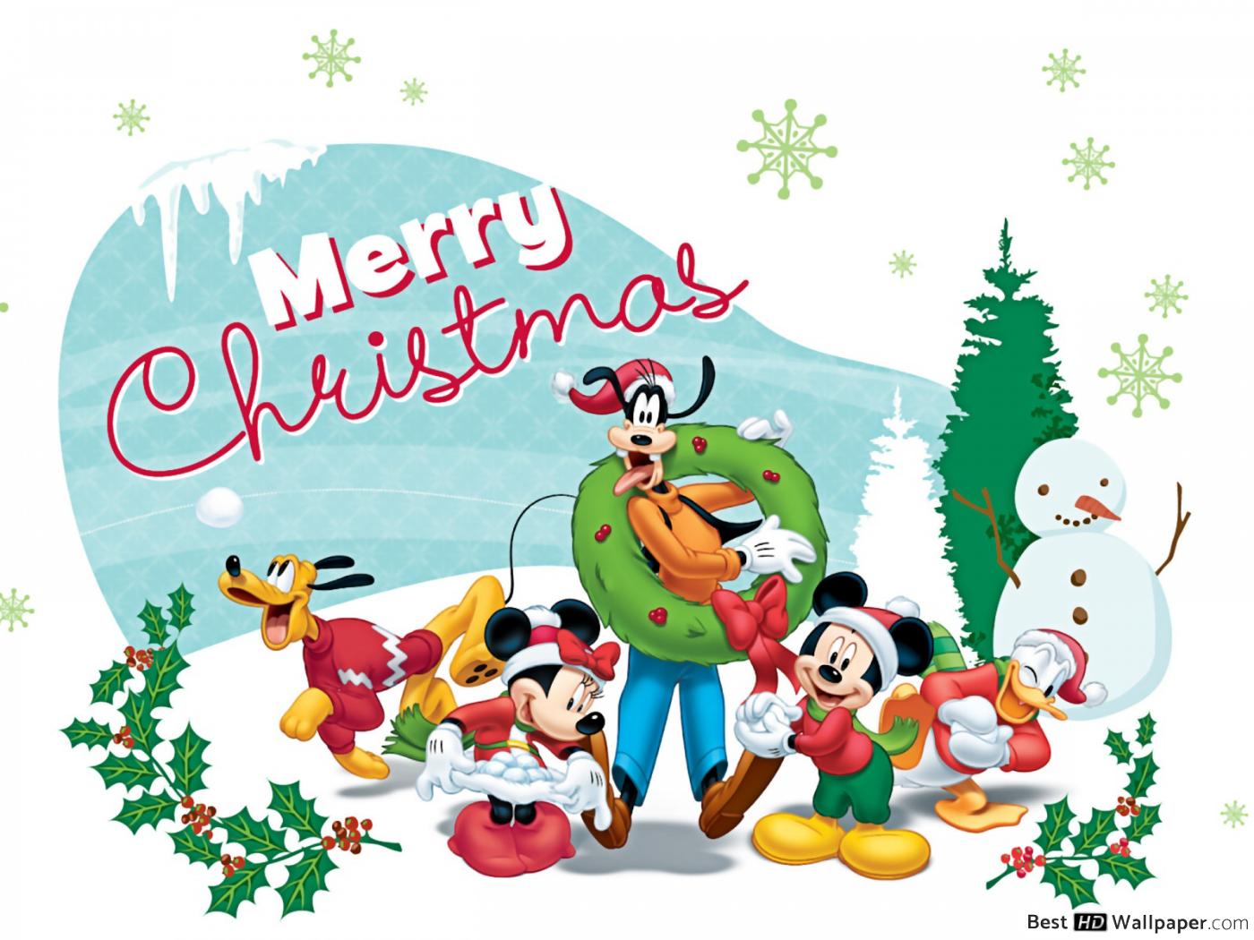 Mickey Mouse and friends' Christmas holiday HD wallpaper download