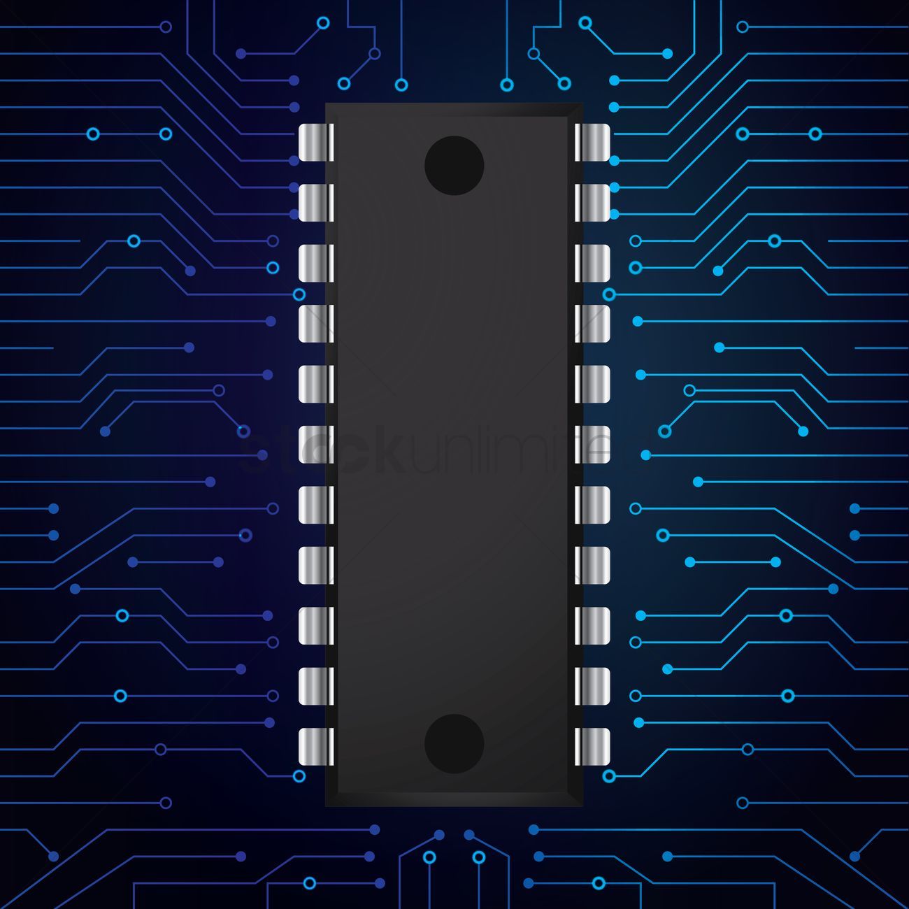 Ic on circuit board wallpaper Vector Image