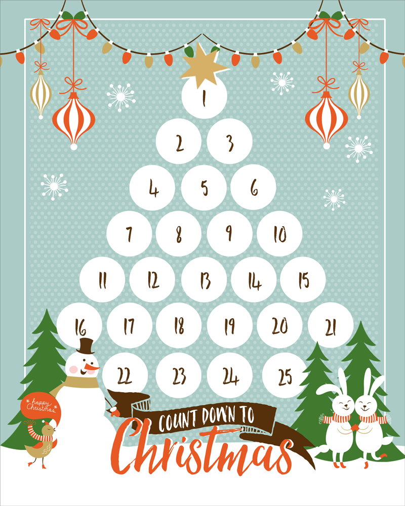 Countdown To Christmas Printable. Xmas countdown, Christmas countdown calendar, Christmas calendar
