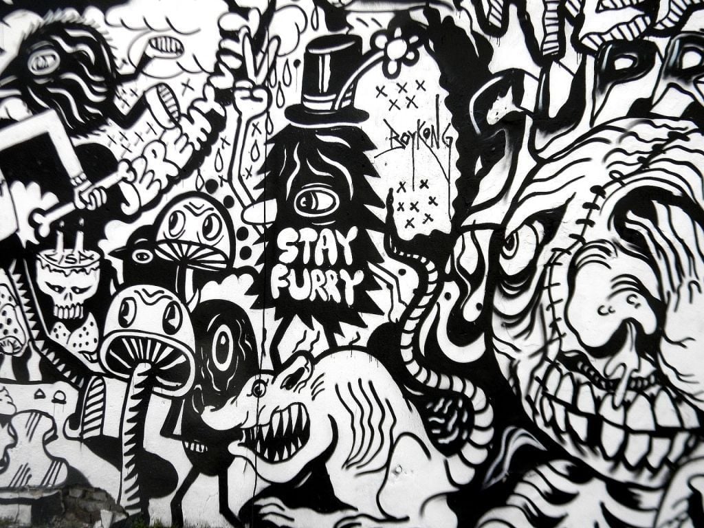 Black and White Graffiti Wallpaper Free Black and White Graffiti Background