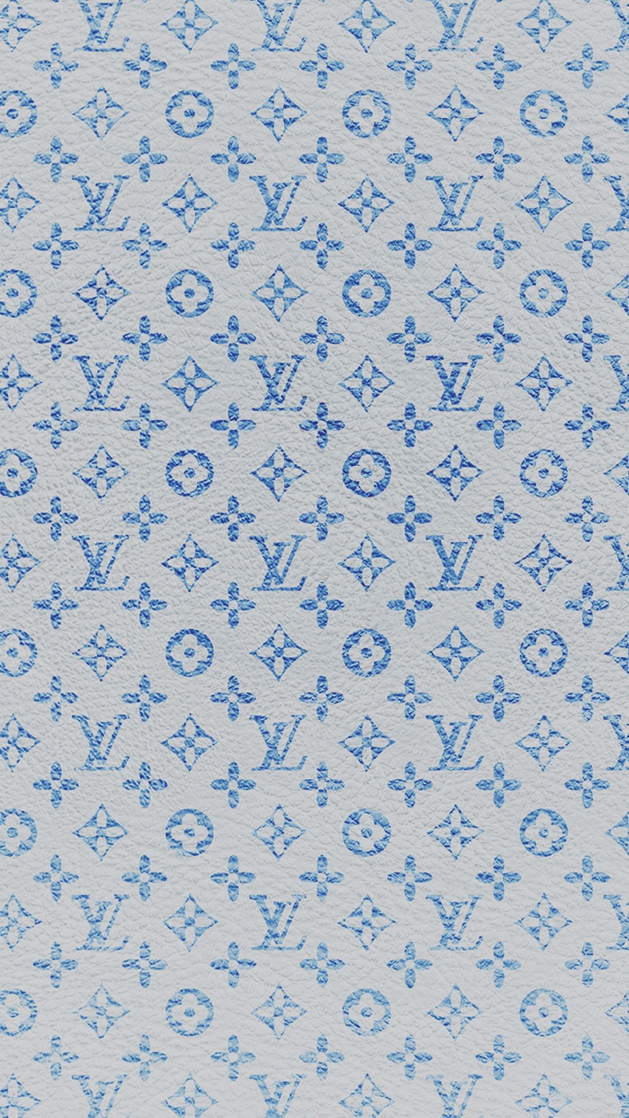 Download Louis Vuitton Aesthetic Blue Background Flowers Wallpaper