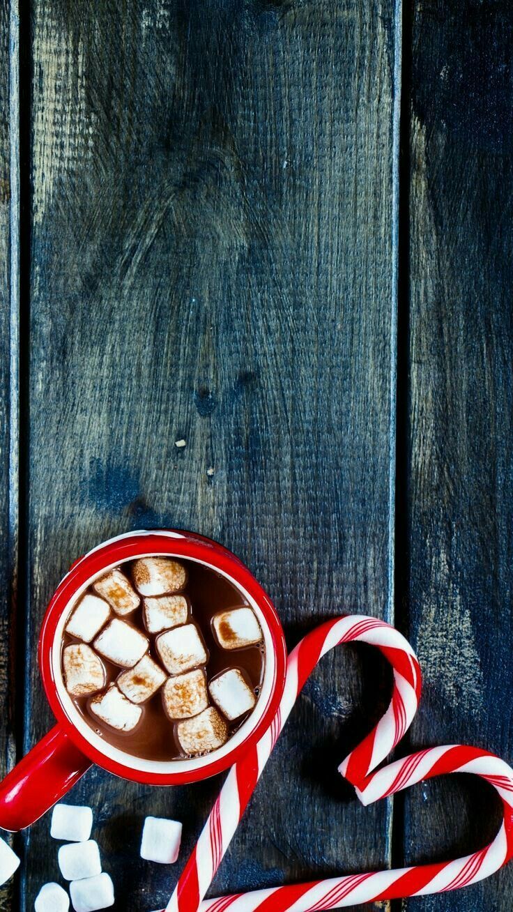 OMG I wanna hot cocoa with mashmallows right now! M.M. Christmas phone wallpaper, Wallpaper iphone christmas, Christmas wallpaper
