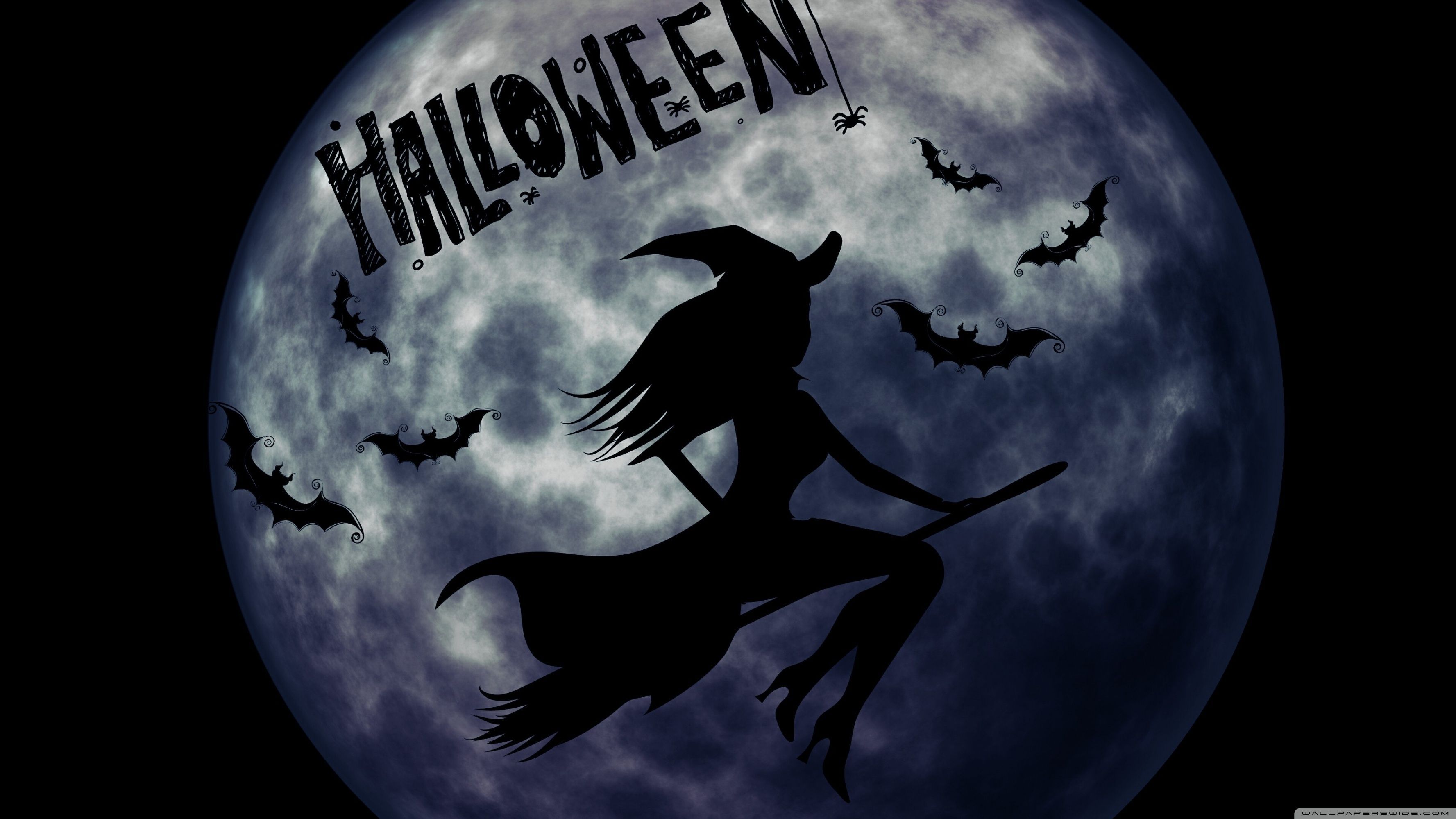 Halloween Witch On Broom Wallpaper Free Halloween Witch On Broom Background