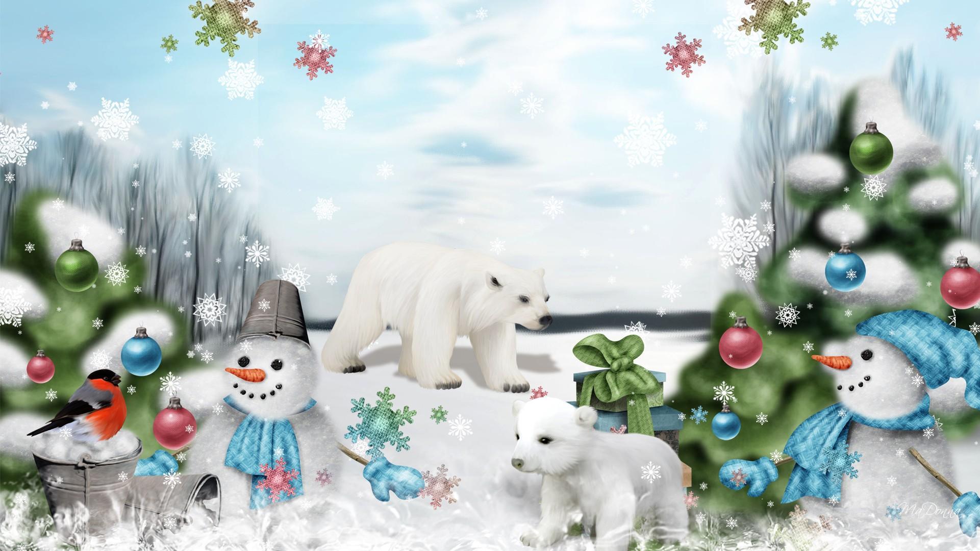 Polar Bear Christmas Wallpaper Free Polar Bear Christmas Background