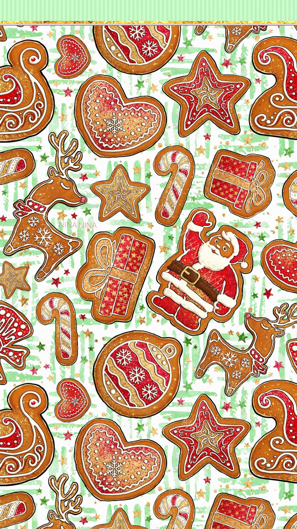 Christmas Digital Papers Pack, Gingerbread, Cute Santa Claus Seamless Patterns, Cookies, Candy Cane, Sweets, Reindeer, Stars, Xmas Fabric. Christmas picture background, Christmas wallpaper, Christmas wallpaper background