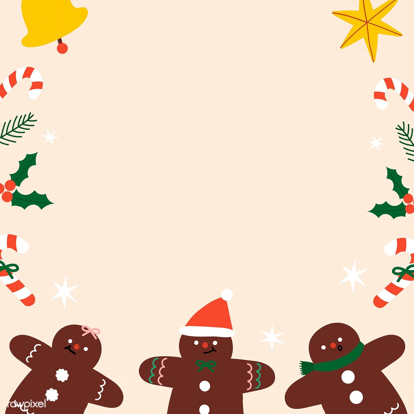 Download premium vector of Festive Christmas gingerbread man social ads. Christmas card image, Christmas gingerbread men, Christmas illustration