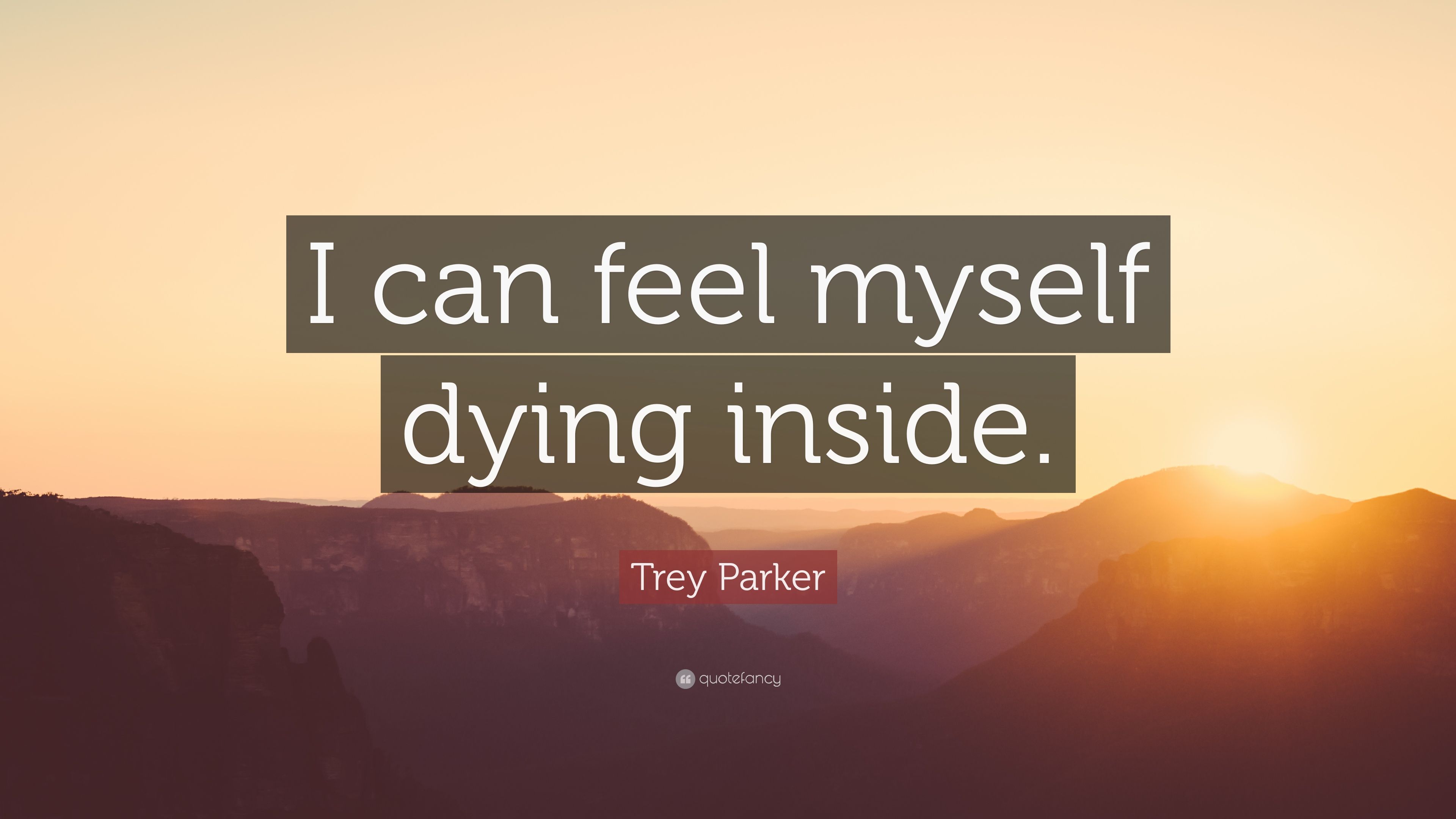 Trey Parker Quote: “I can feel myself dying inside.” (12 wallpaper)