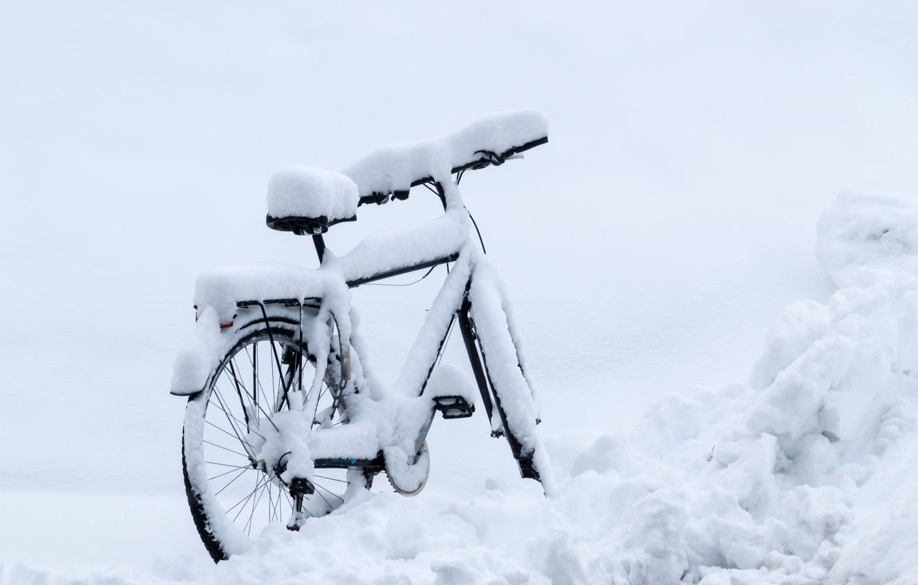 Wallpaper winter, snow, bike image for desktop, section разное