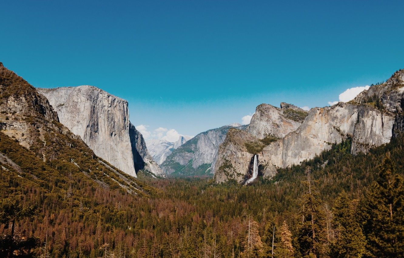 Wallpaper autumn, the sky, clouds, trees, mountains, yosemite national park, Yosemite image for desktop, section пейзажи