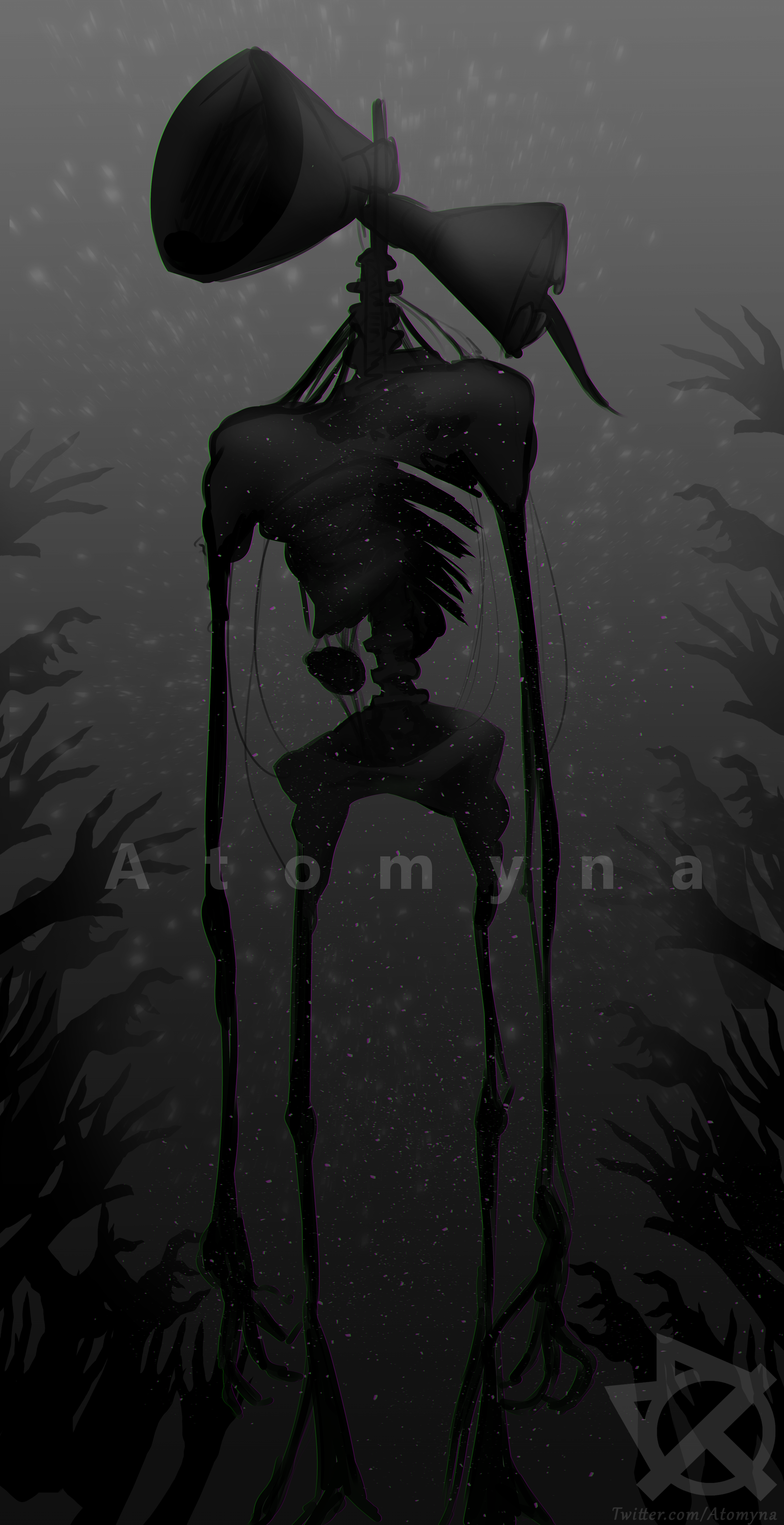 Siren head. Horror drawing, Dark fantasy art, Creepy art