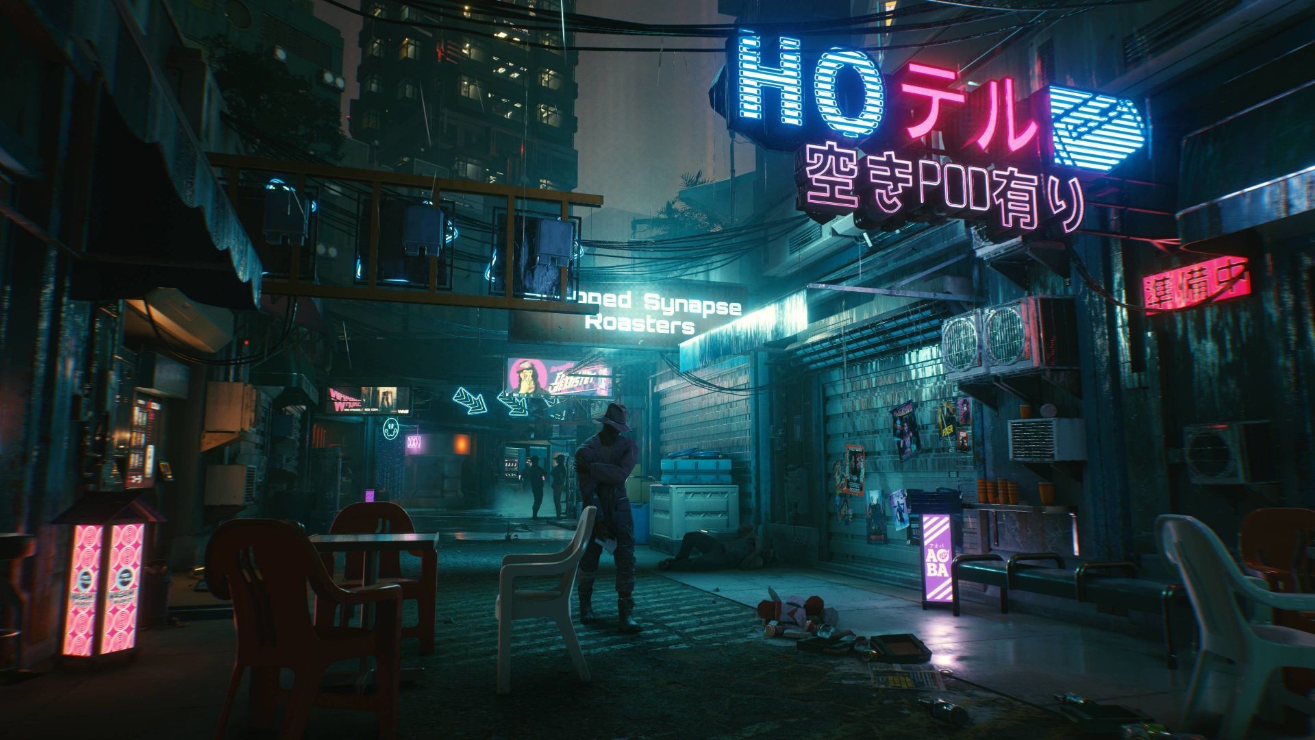 Desktop wallpaper night of city, video game, cyberpunk HD image, picture, background, bd7ff7
