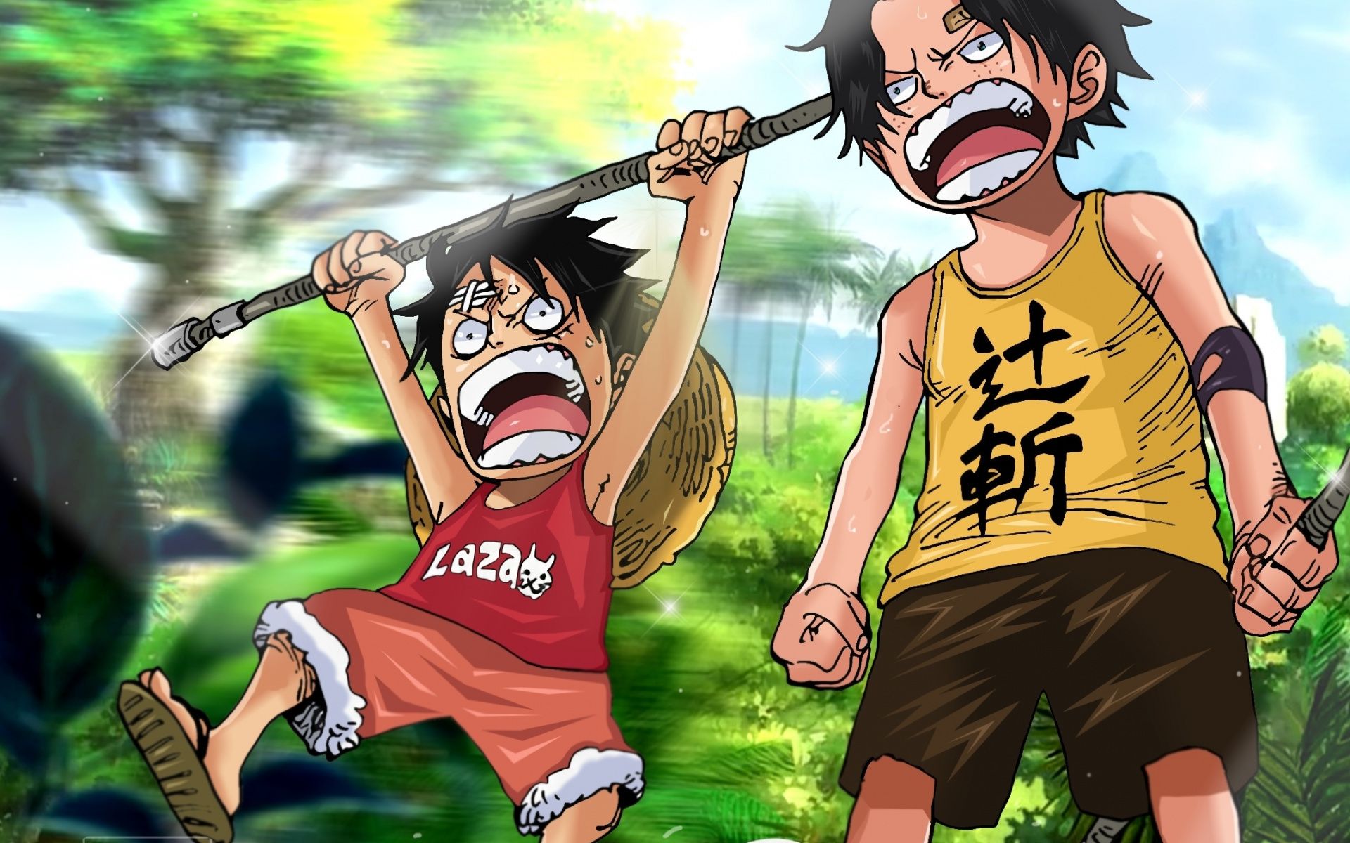 Portgas D Ace, Monkey D Luffy, Jungle, Manga, One Piece D. Ace Wallpaper & Background Download