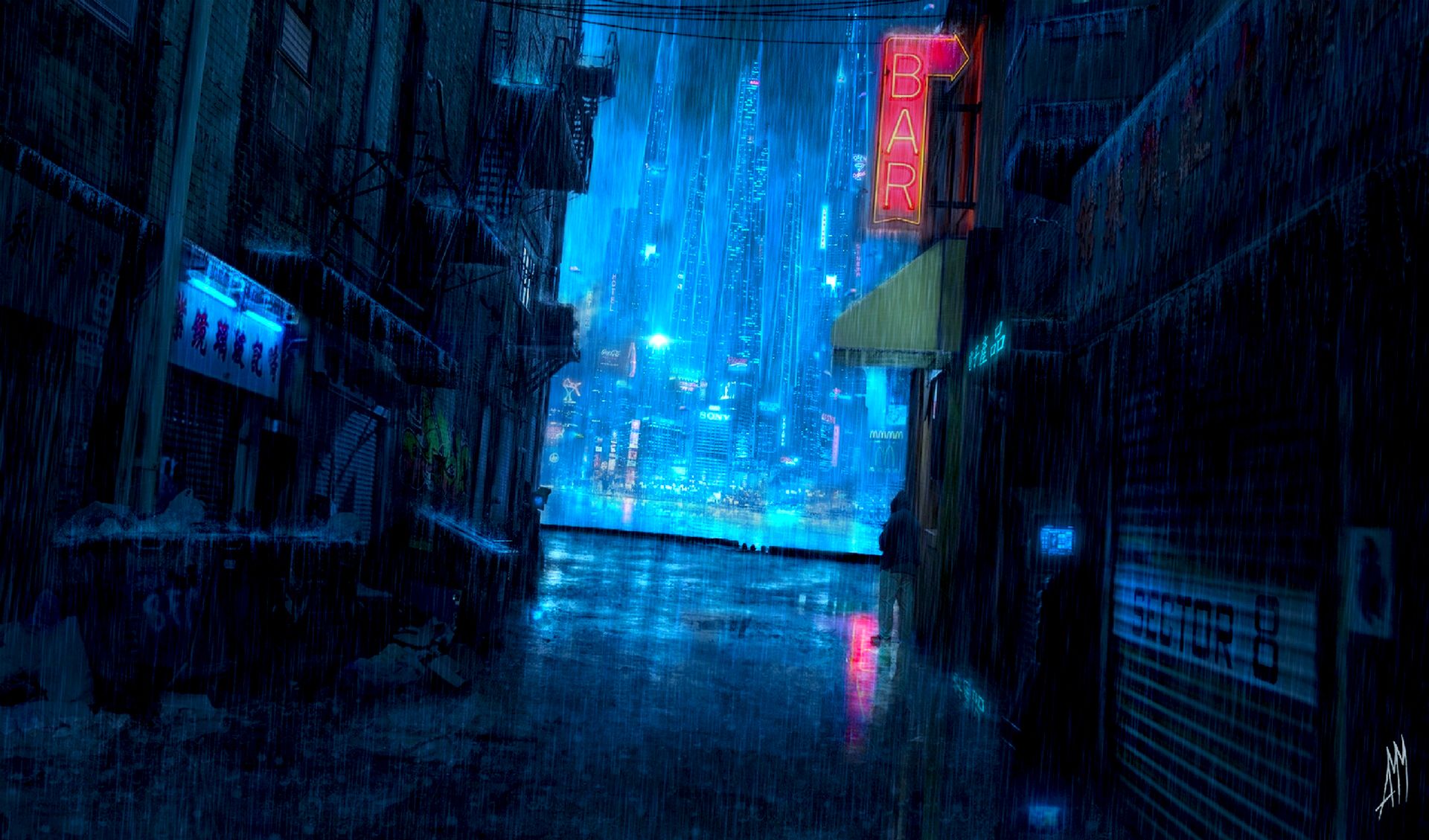 Download Darkened Cityscape in an Anime Universe Wallpaper | Wallpapers.com