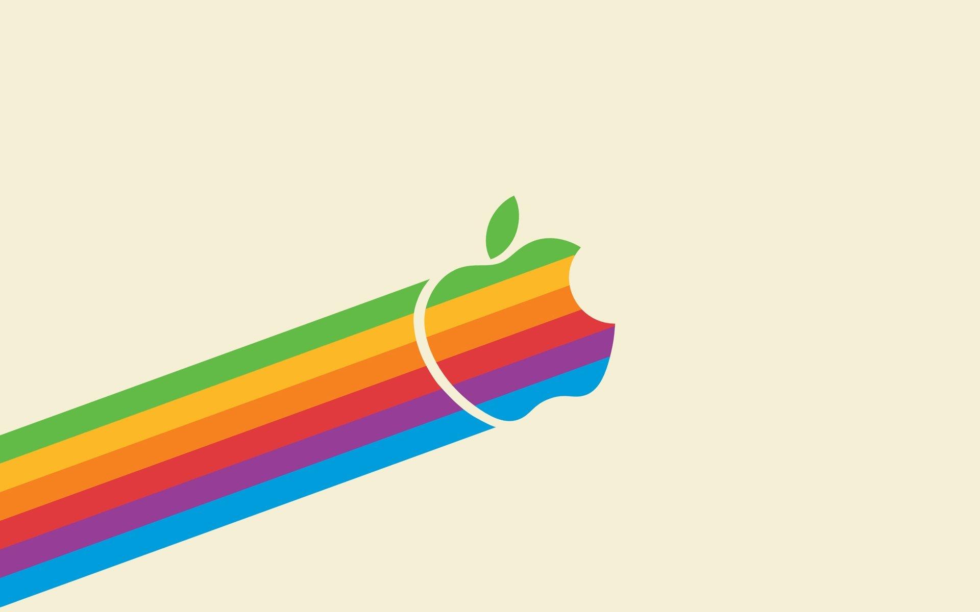 Retro Rainbow Apple Logo Wallpaper