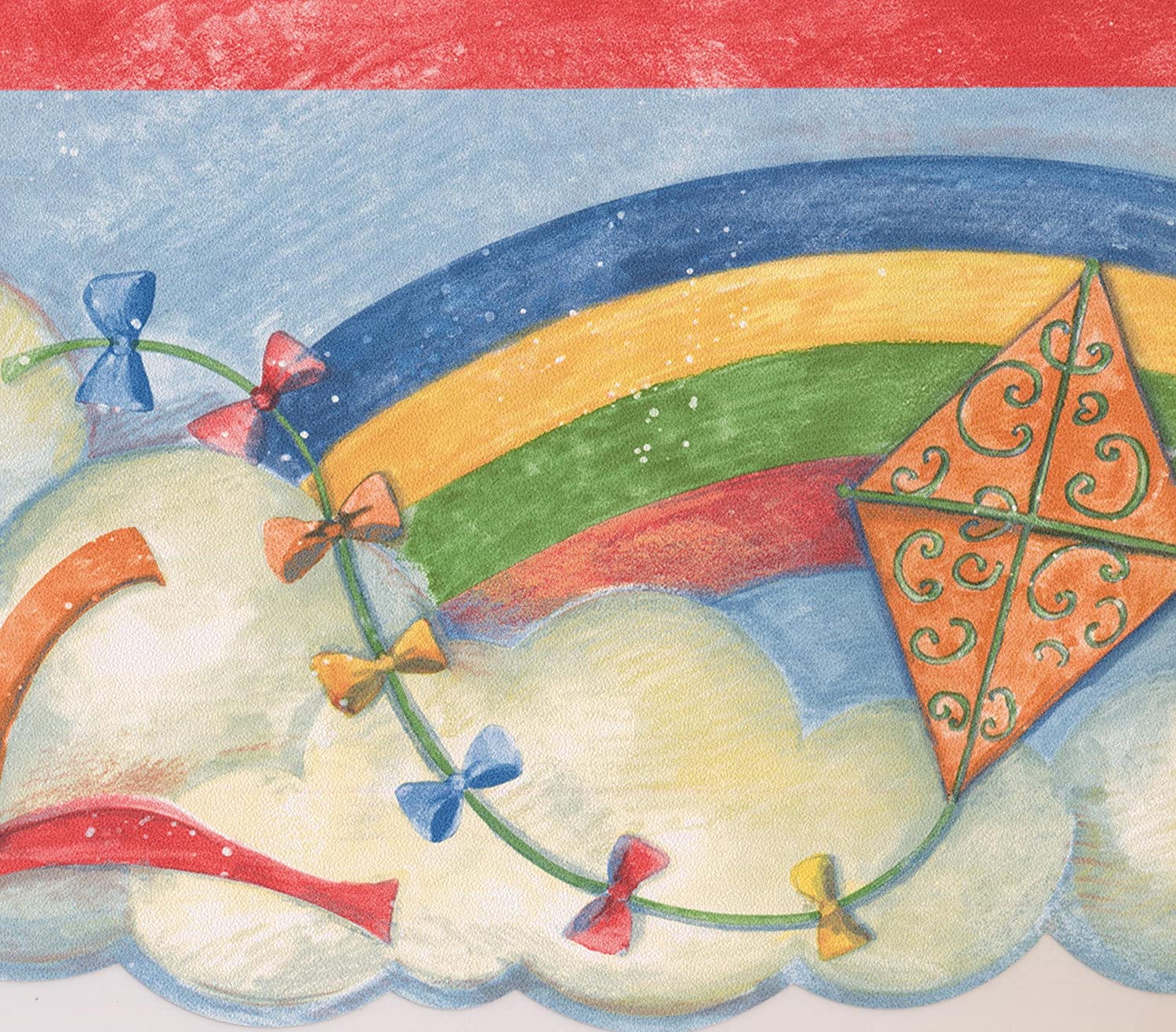 Rainbow Colorful Kites in The Clouds Retro Wallpaper Border for Kids, Roll 15' x 7'': Amazon.ca: Tools & Home Improvement