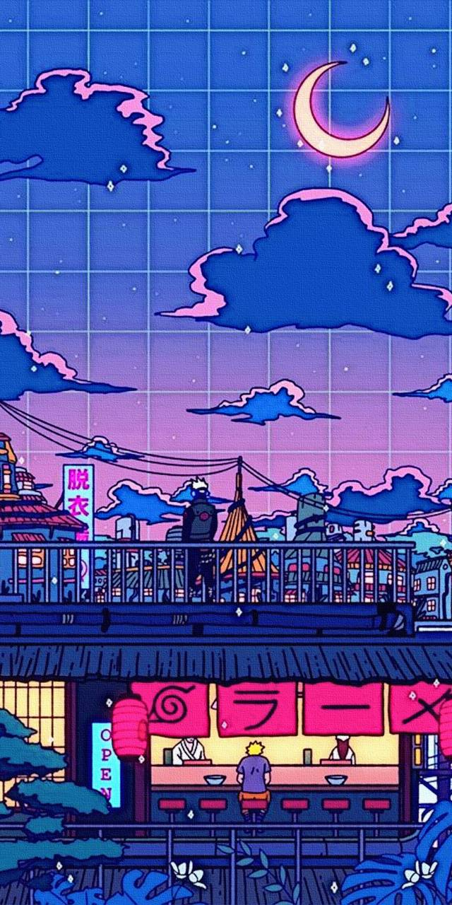 Konoha fond d'écran par gillesvannewitt sur ZEDGE ™. Anime scenery wallpaper, Vaporwave wallpaper, Cute anime wallpaper