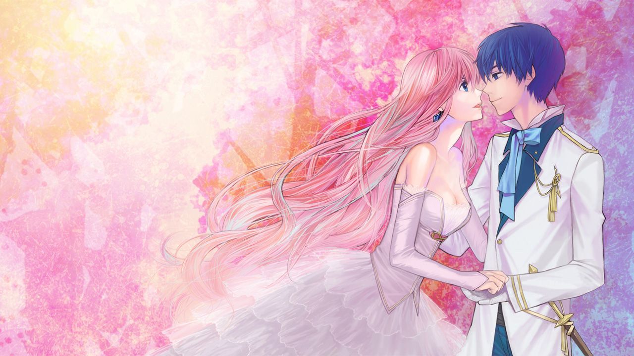 Beautiful long hair pink wedding couple Wallpaper HD, HD Desktop Wallpaper. Cute anime coupes, Vocaloid, Anime art beautiful