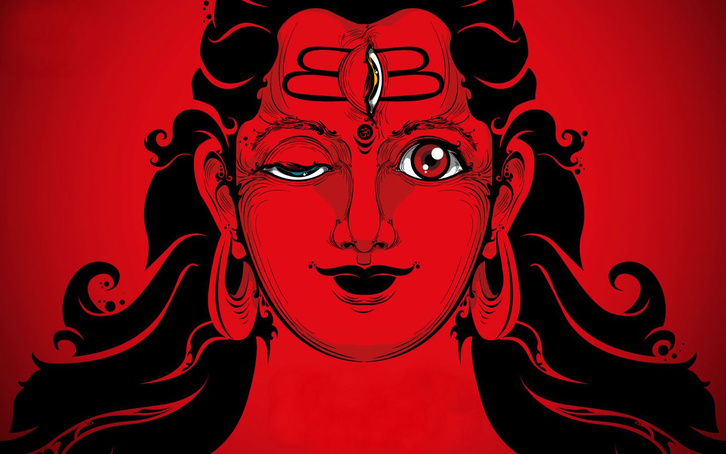 Lord Shiva Red Background Wallpaper
