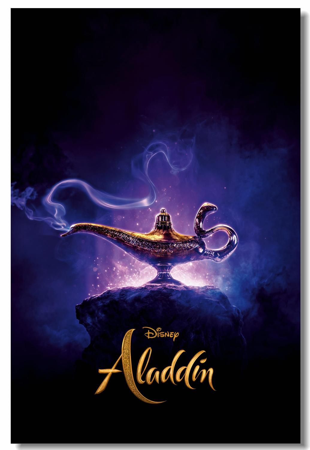 Custom Canvas Wall Prints Aladdin Movie Poster Will Smith Genie Wall Sticker Magic lamp Jafar Wallpaper Bar Office Decals #. Wall Stickers