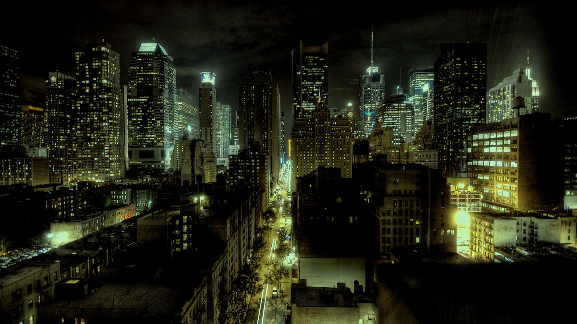 cityscapes, night, New York City wallpaper