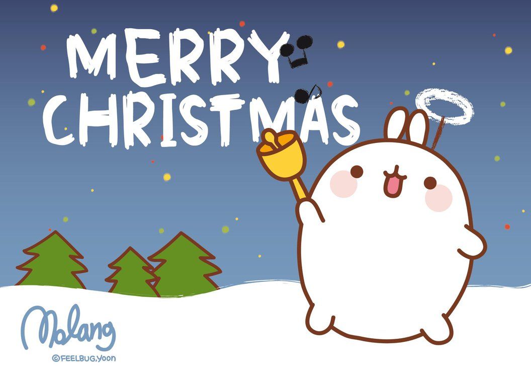 Merry Christmas Molang. Molang, Kawaii christmas, Cute illustration