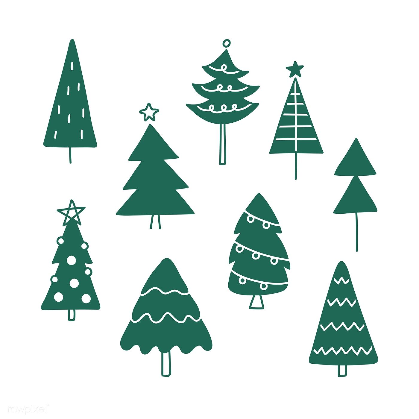 Christmas pine tree pattern background drawing doodle style. free image by rawpixel.com. Christmas tree drawing, Tree drawing, Cute christmas wallpaper