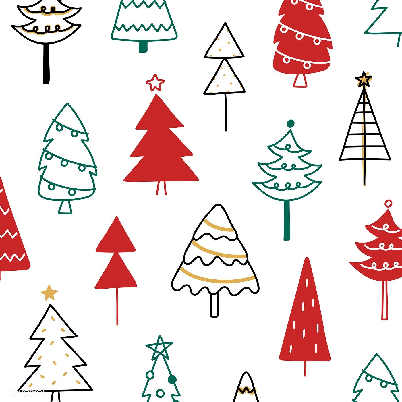 Download premium vector of Christmas pine tree pattern background drawing. Christmas tree pattern, Tree doodle, Background drawing