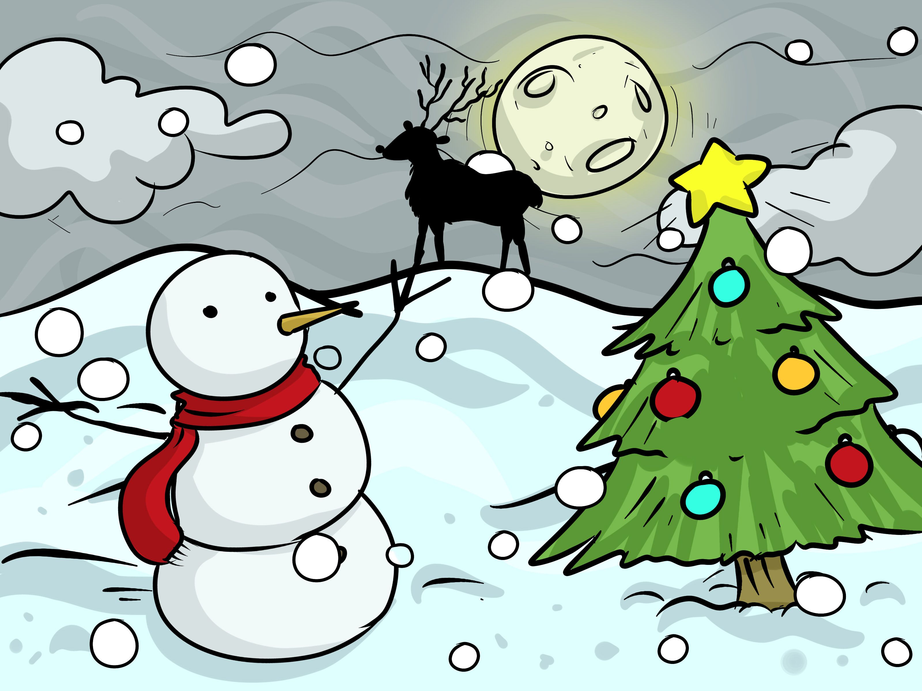 Christmas Tree Draw Wallpapers Wallpaper Cave
