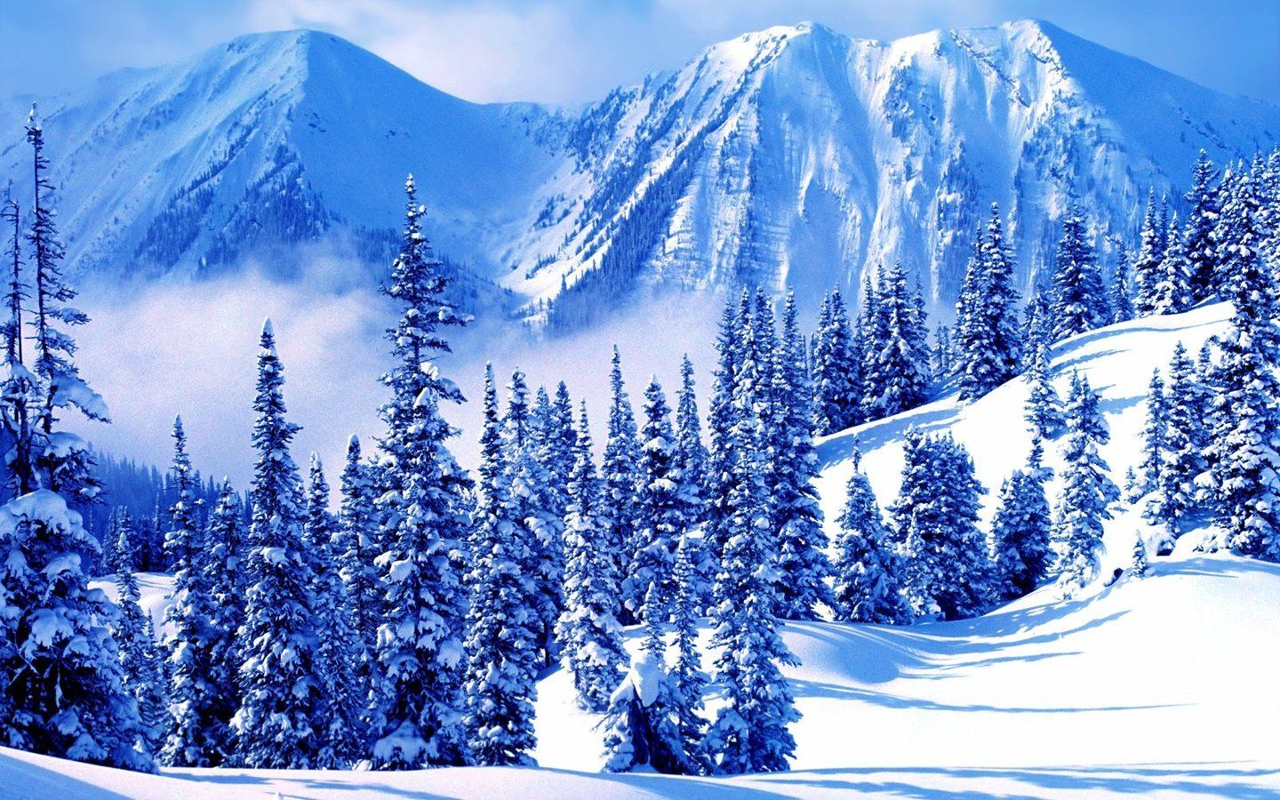 Free Winter Mountain Wallpaper