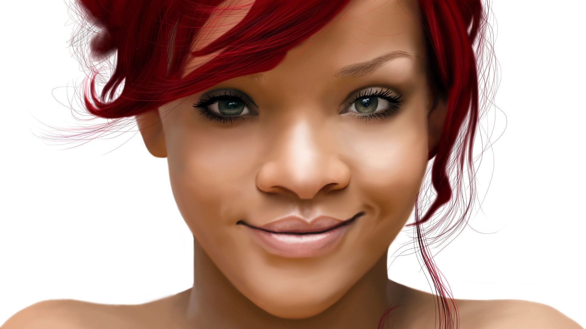 music, Rihanna, pop, singers, digital art, artwork, drawings, fan art, portraits wallpaper