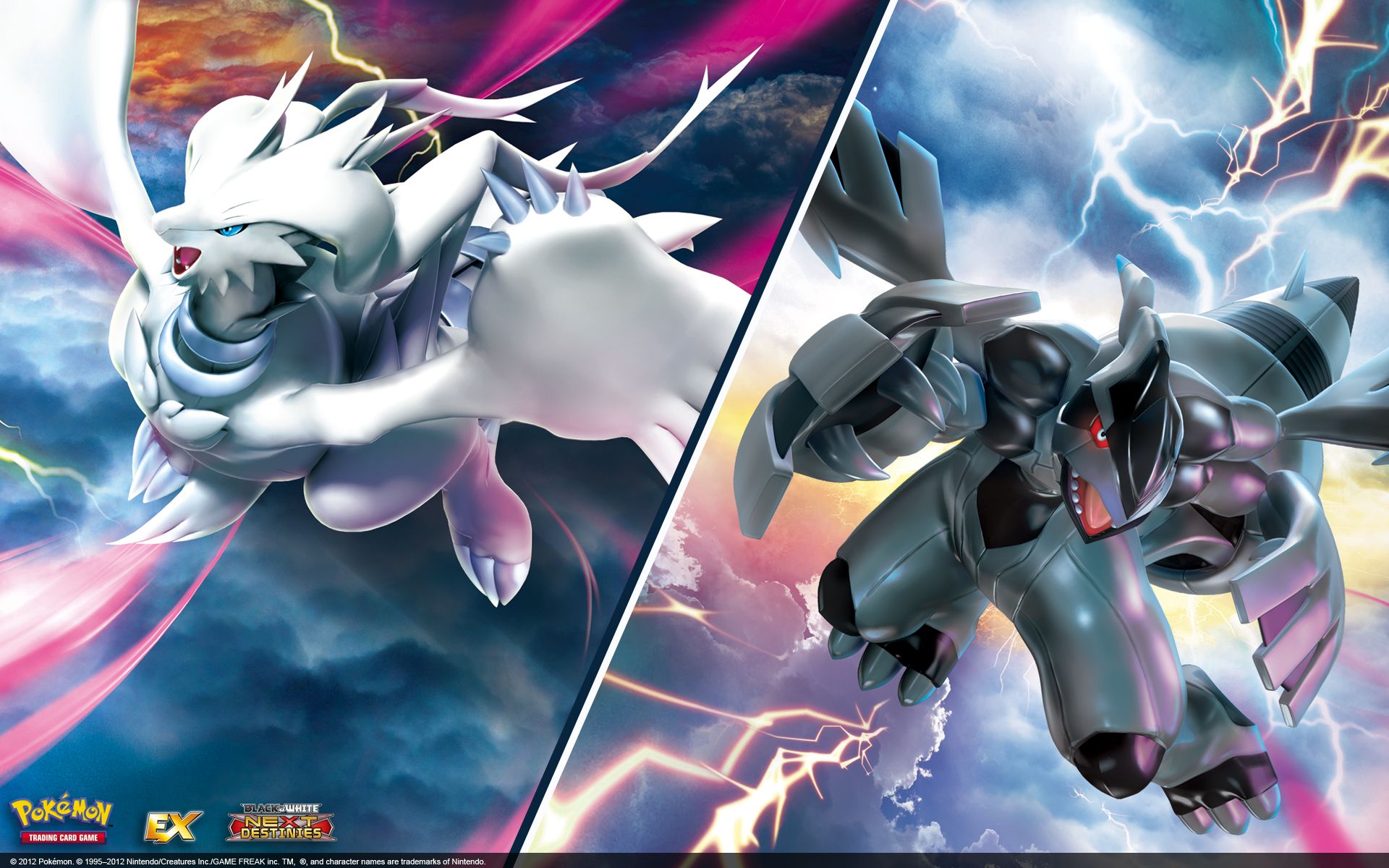 Pokémon TCG: Black & White—Next Destinies desktop wallpaper (featuring Reshiram and Zekrom)