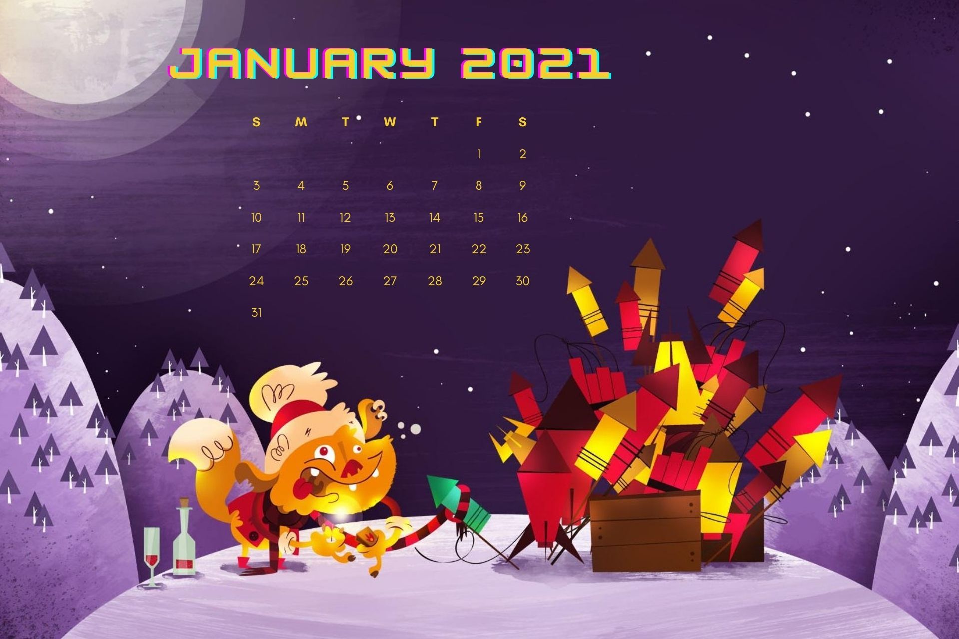 January 2021 Calendar Wallpaper Free Download