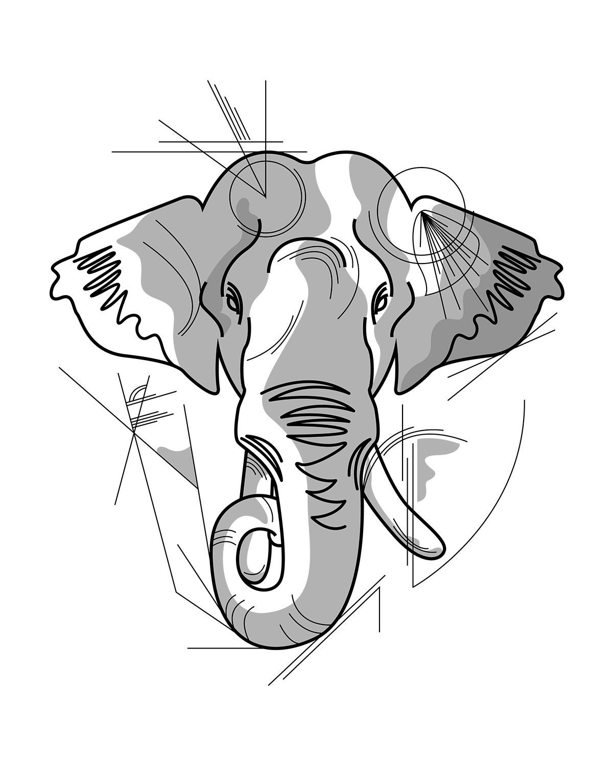 Original Tattoo, Elephant. Elephant wall decor, Elephant sketch, Elephant wall decals