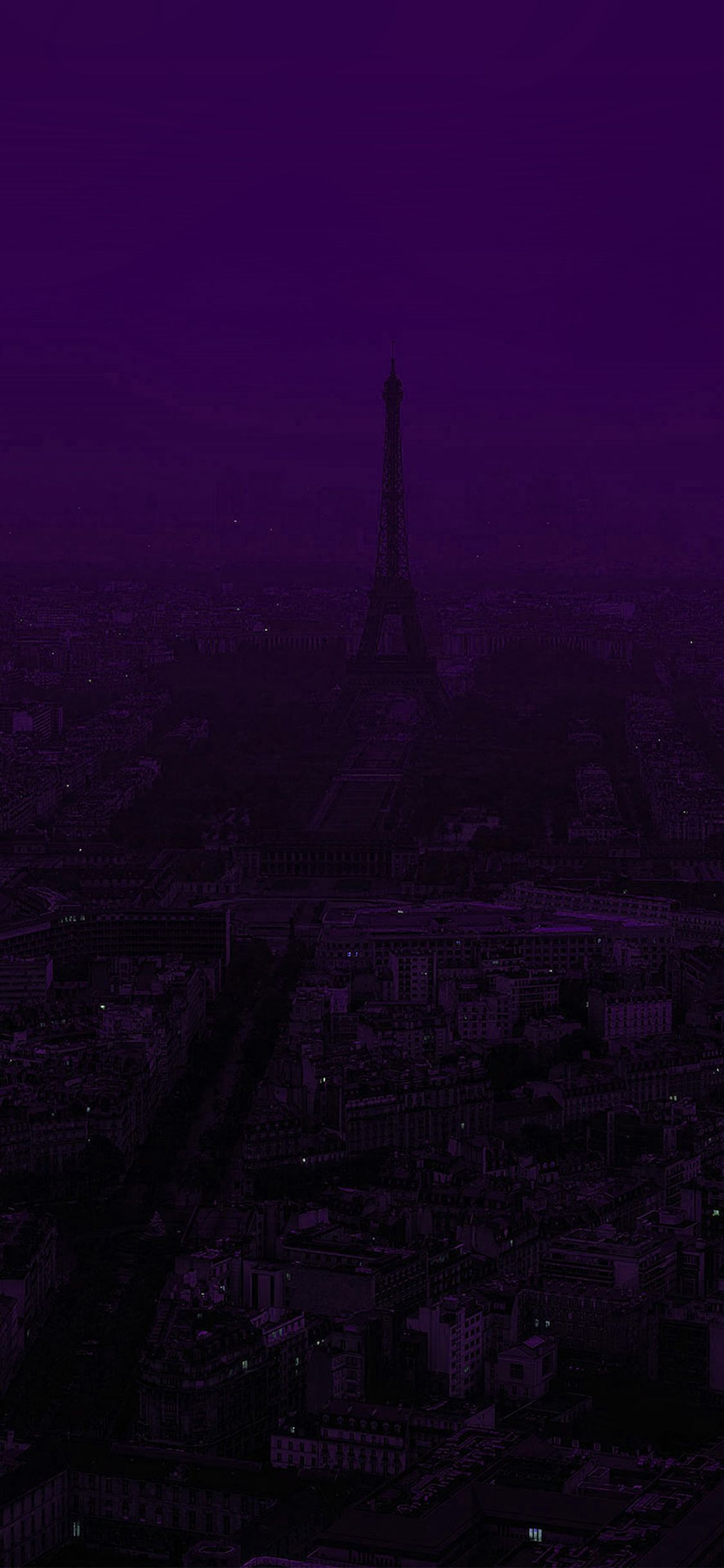 Paris Dark Purple City Illustration Art Via For IPhone X. Dark Purple Aesthetic, Dark Purple Wallpaper, Purple City