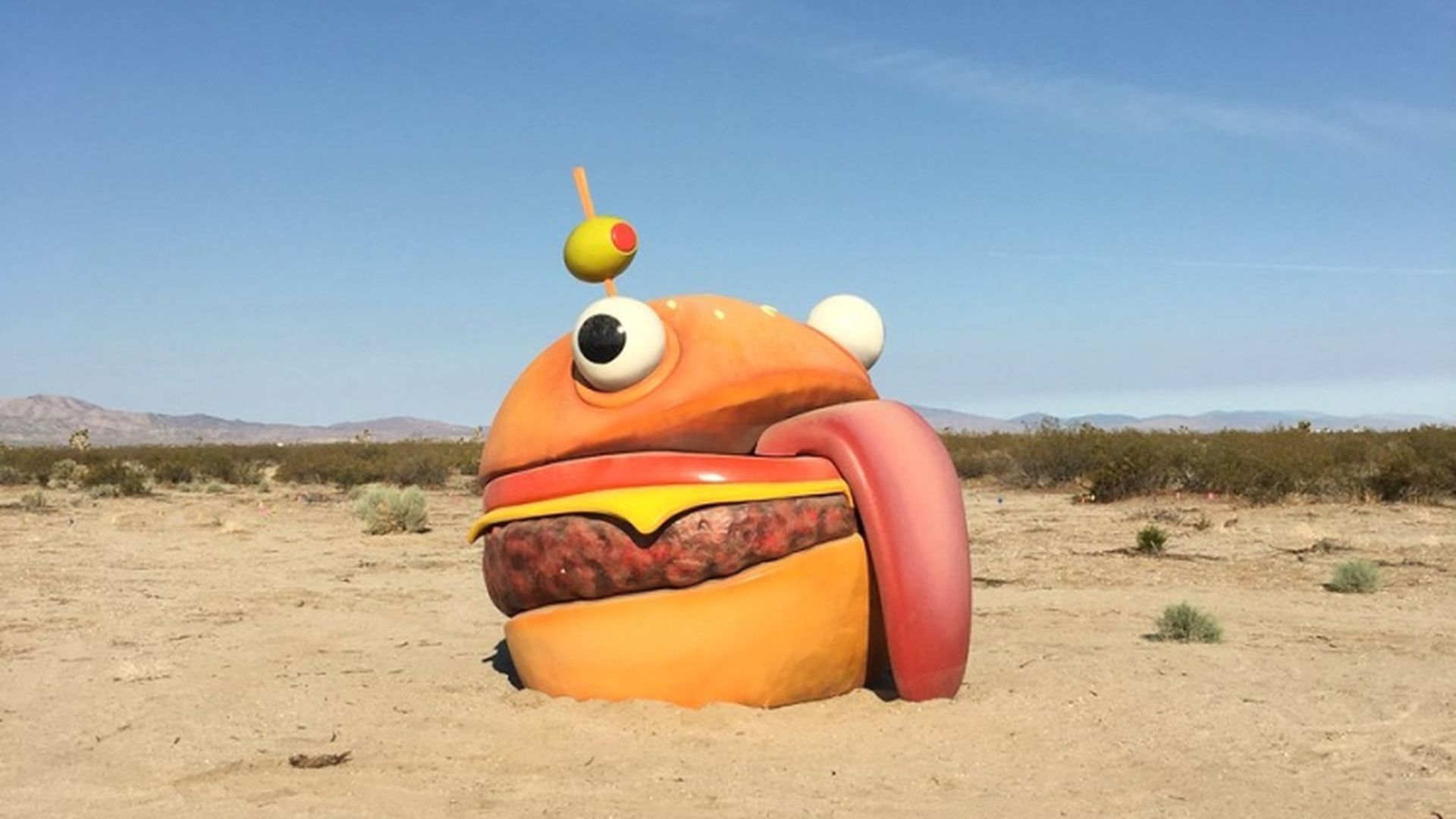 Fortnite invades real world, Durr Burger turns up in the middle of the desert