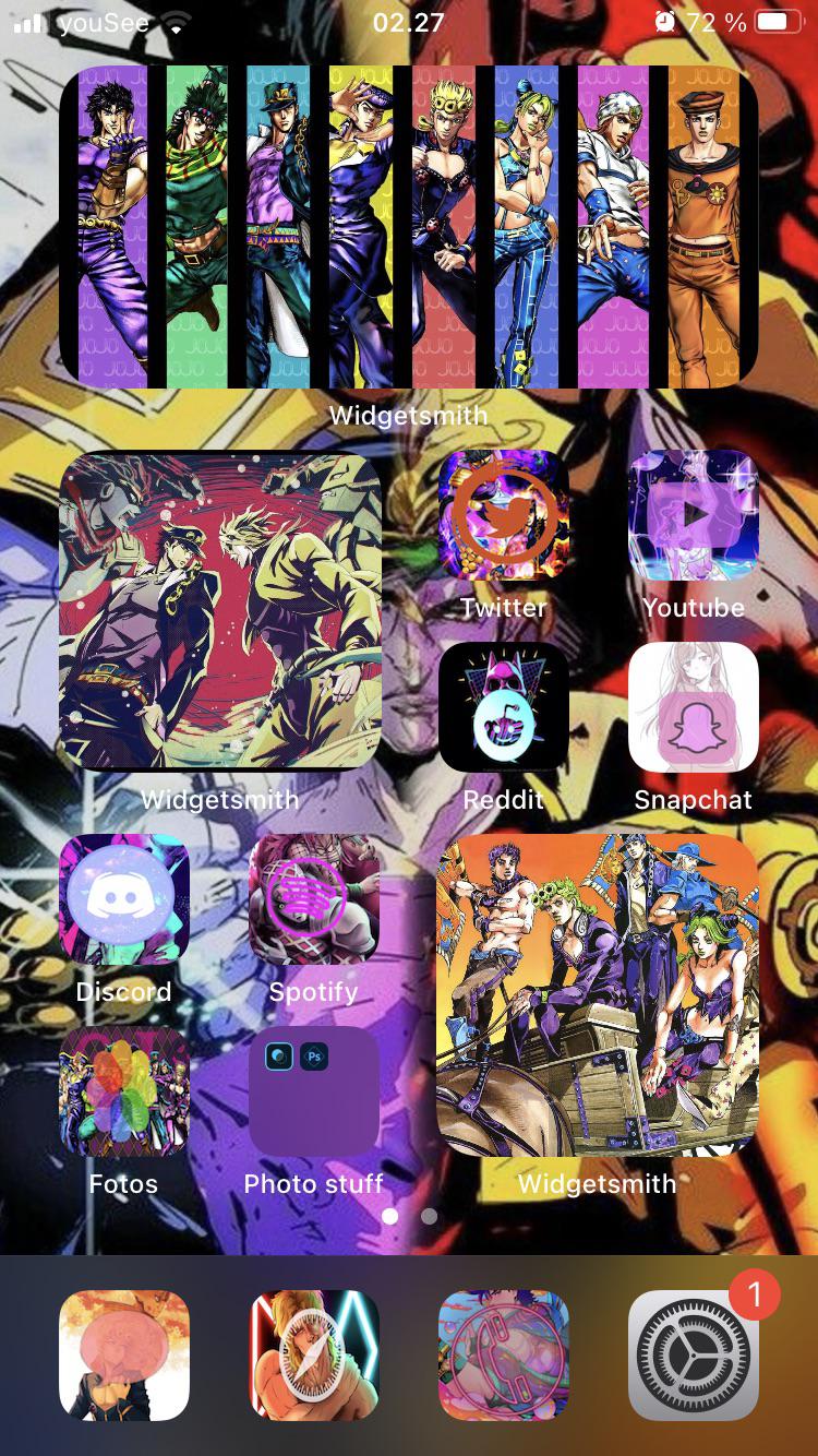 I made a JoJo themed wallpaper using the new IOS update