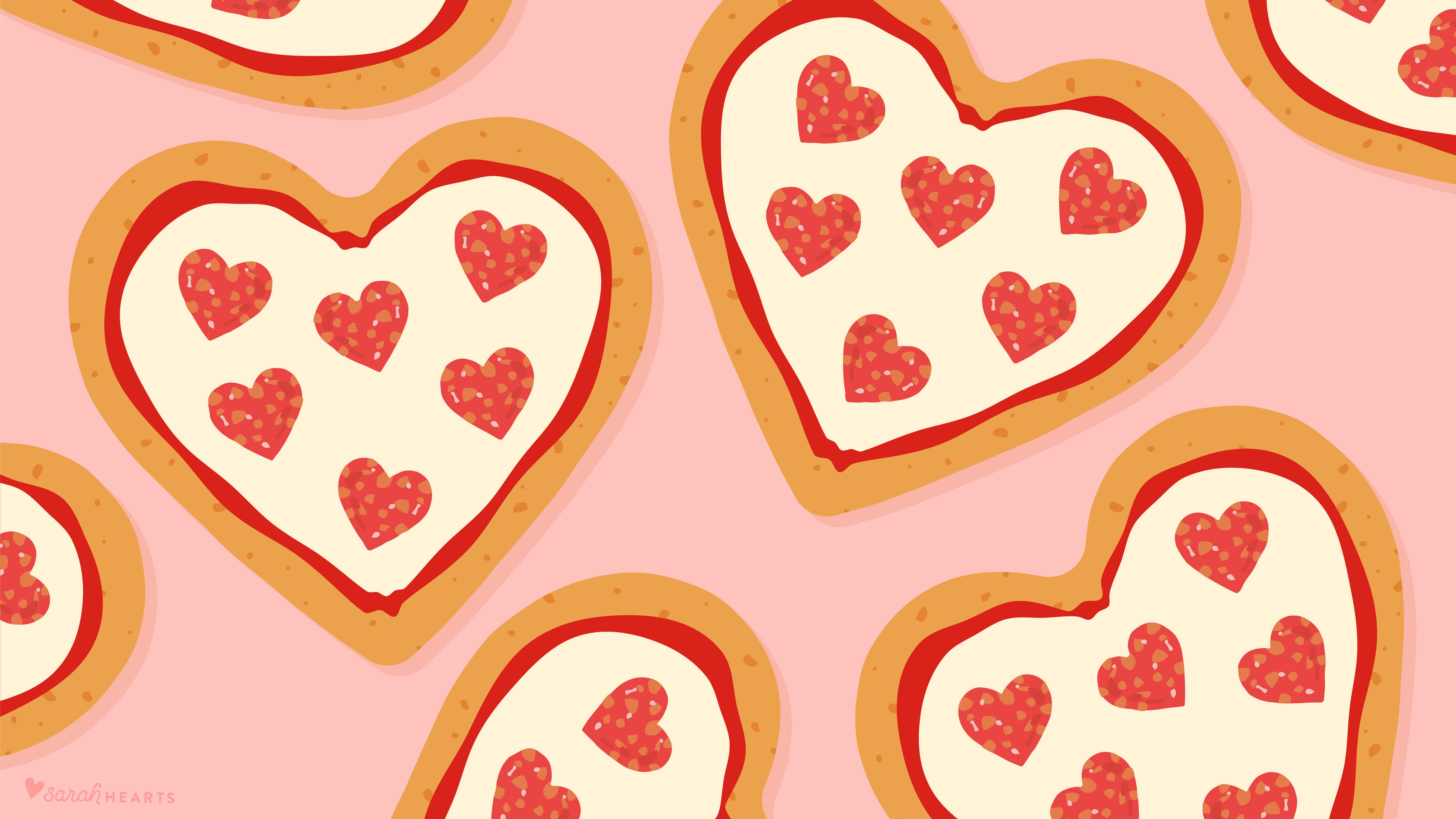 Heart Shaped Pizza February 2018 Calendar Wallpaper
