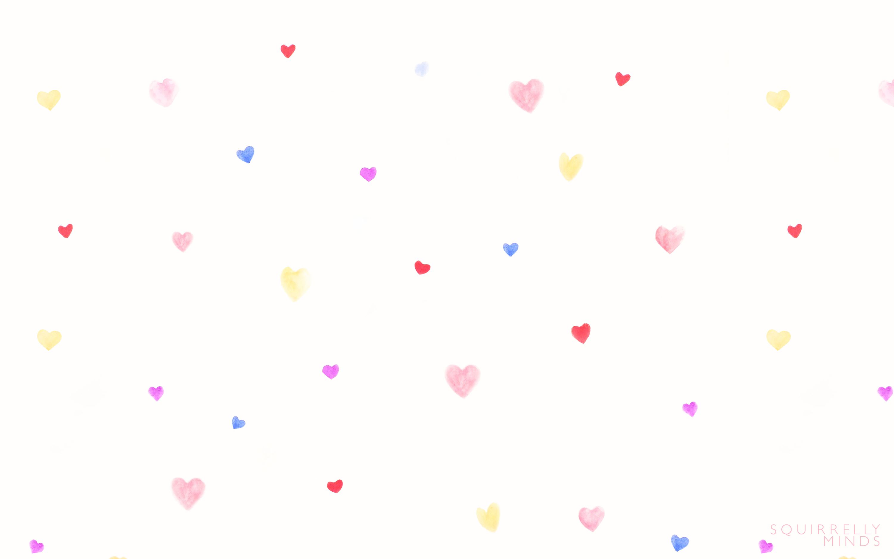 Watercolor Hearts Valentine's Day Wallpaper Downloads