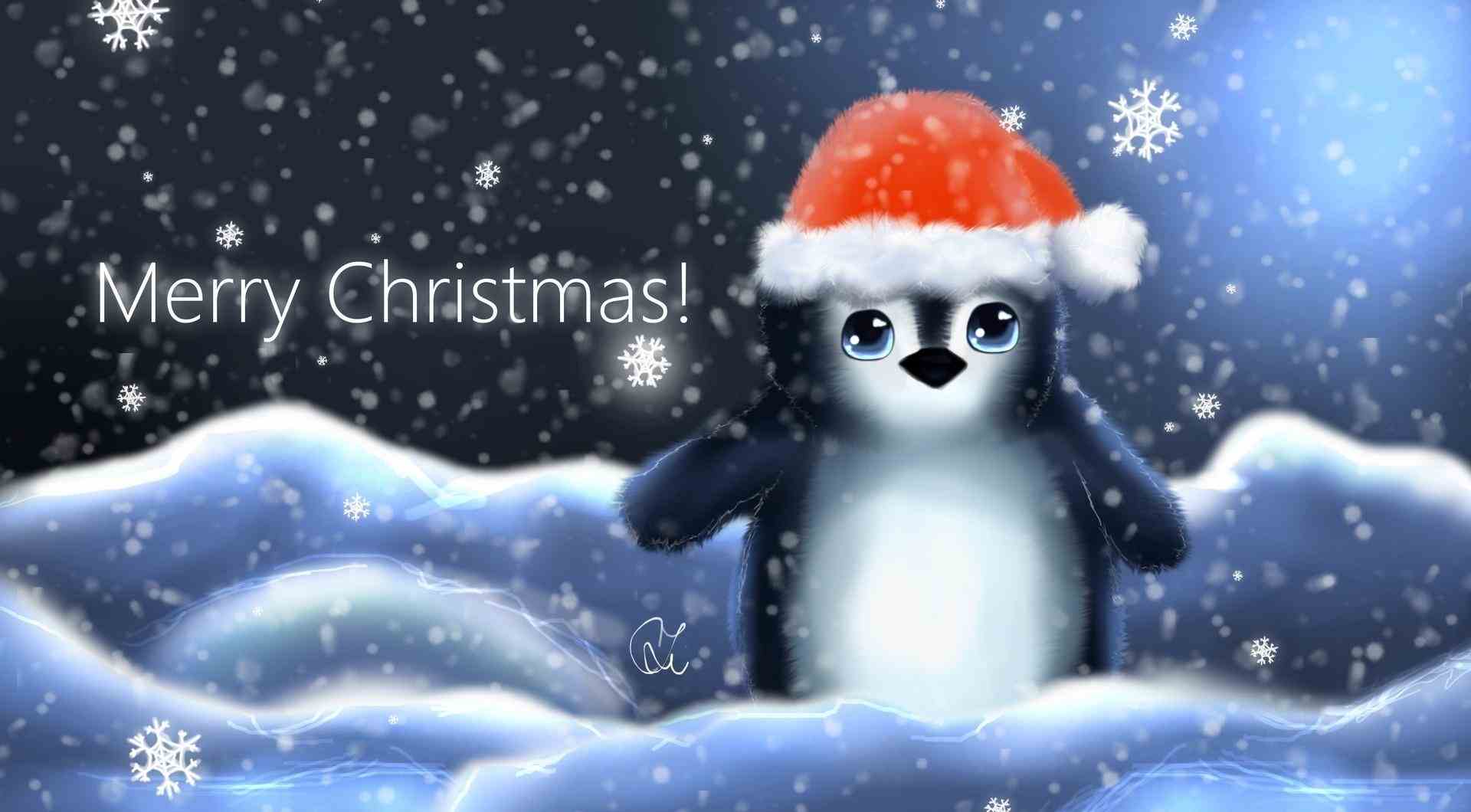 cute christmas penguin wallpaper
