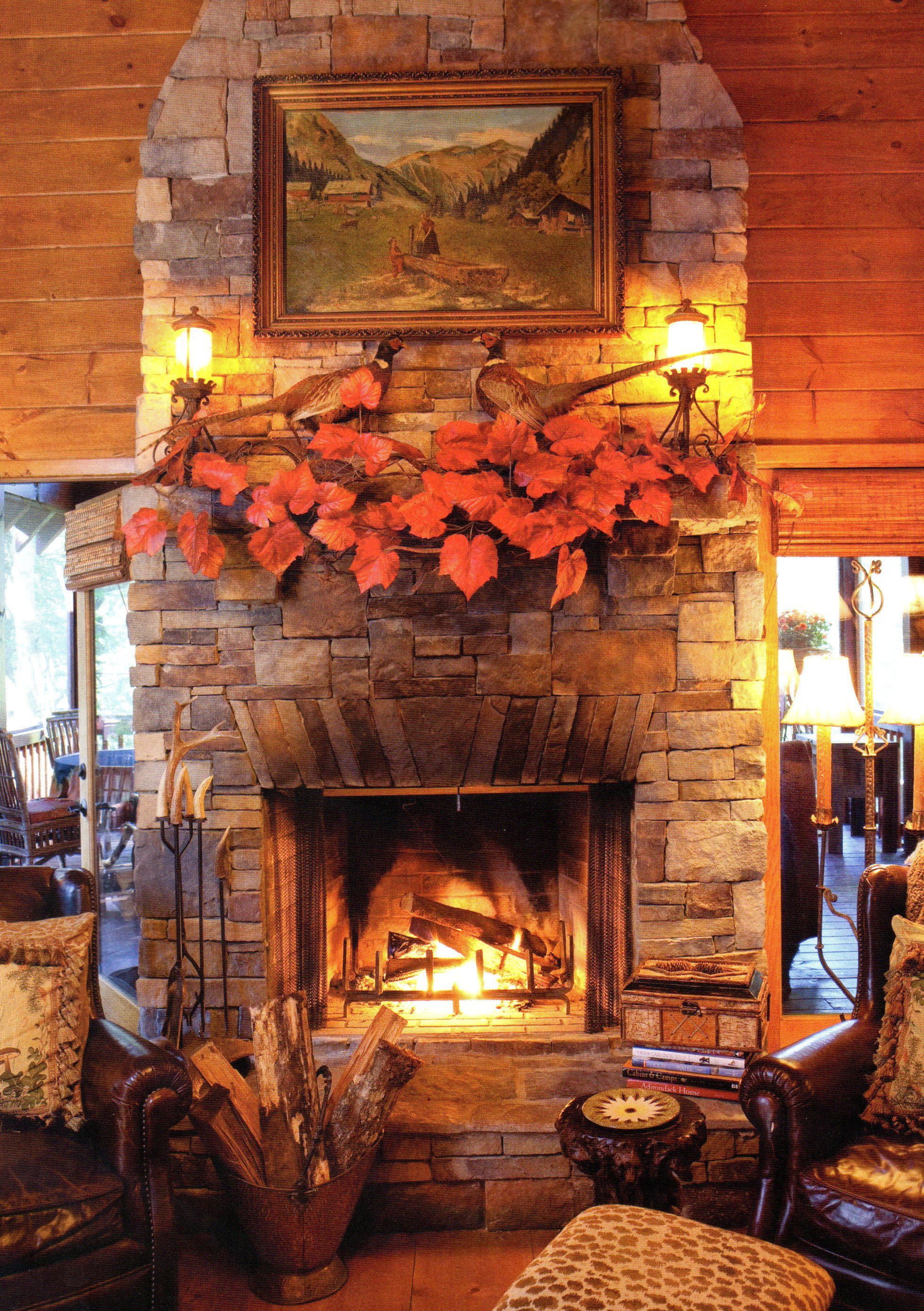 Cozy Fall Fireplace • Original Source Not Found 20 Thanksgiving Fall Fireplace Ideas 201db45. Fall Fireplace, Autumn Decorating, Fireplace