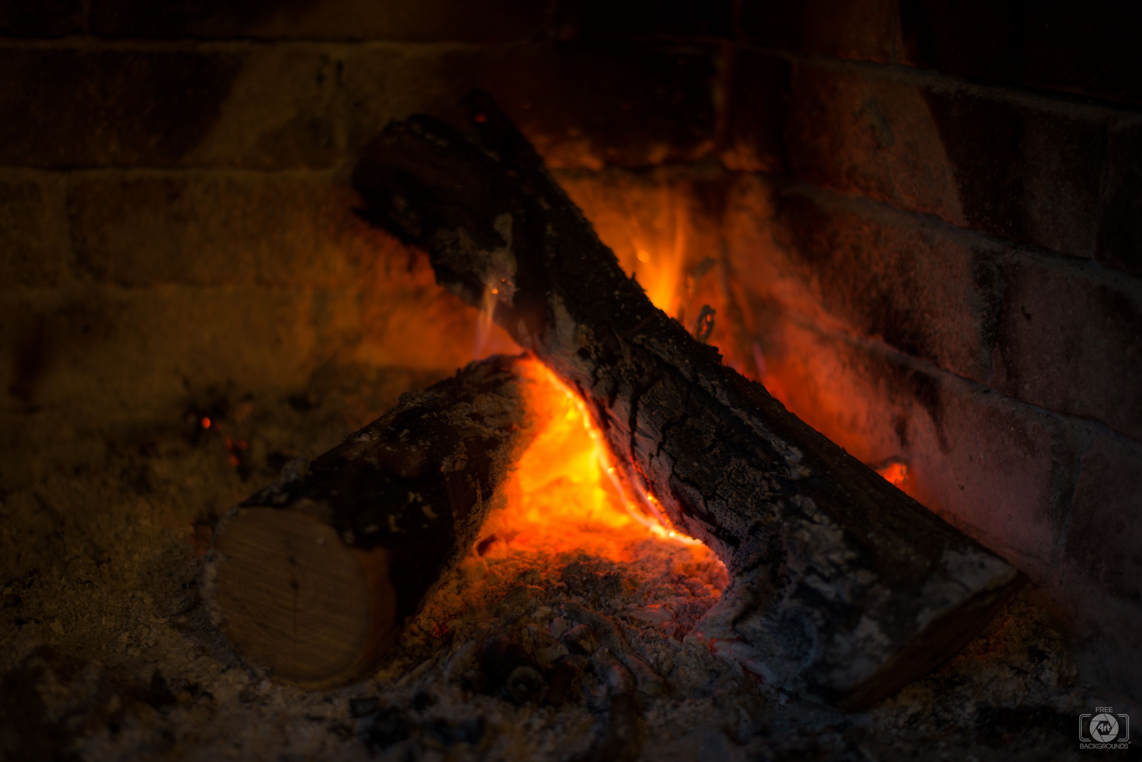 Burning Wood In The Fireplace Background Quality Free Background