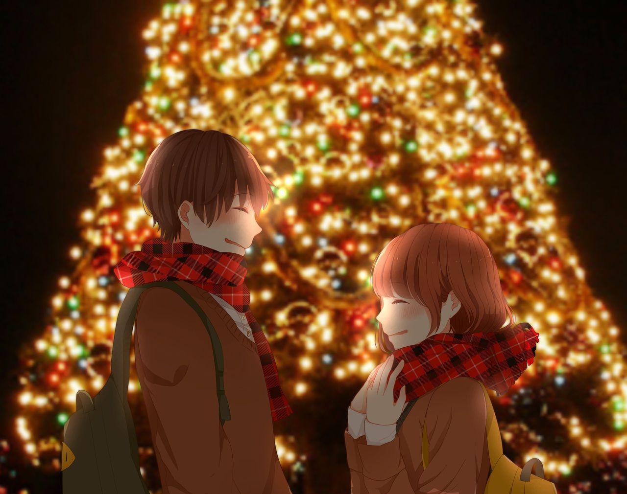 Christmas Anime Couple. Romantic christmas, Christmas background, Christmas picture