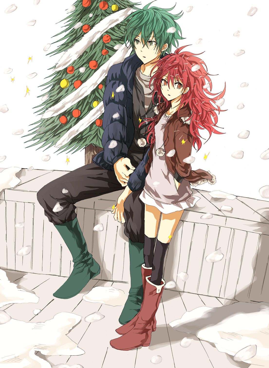 Anime Xmas Couples Wallpapers - Wallpaper Cave