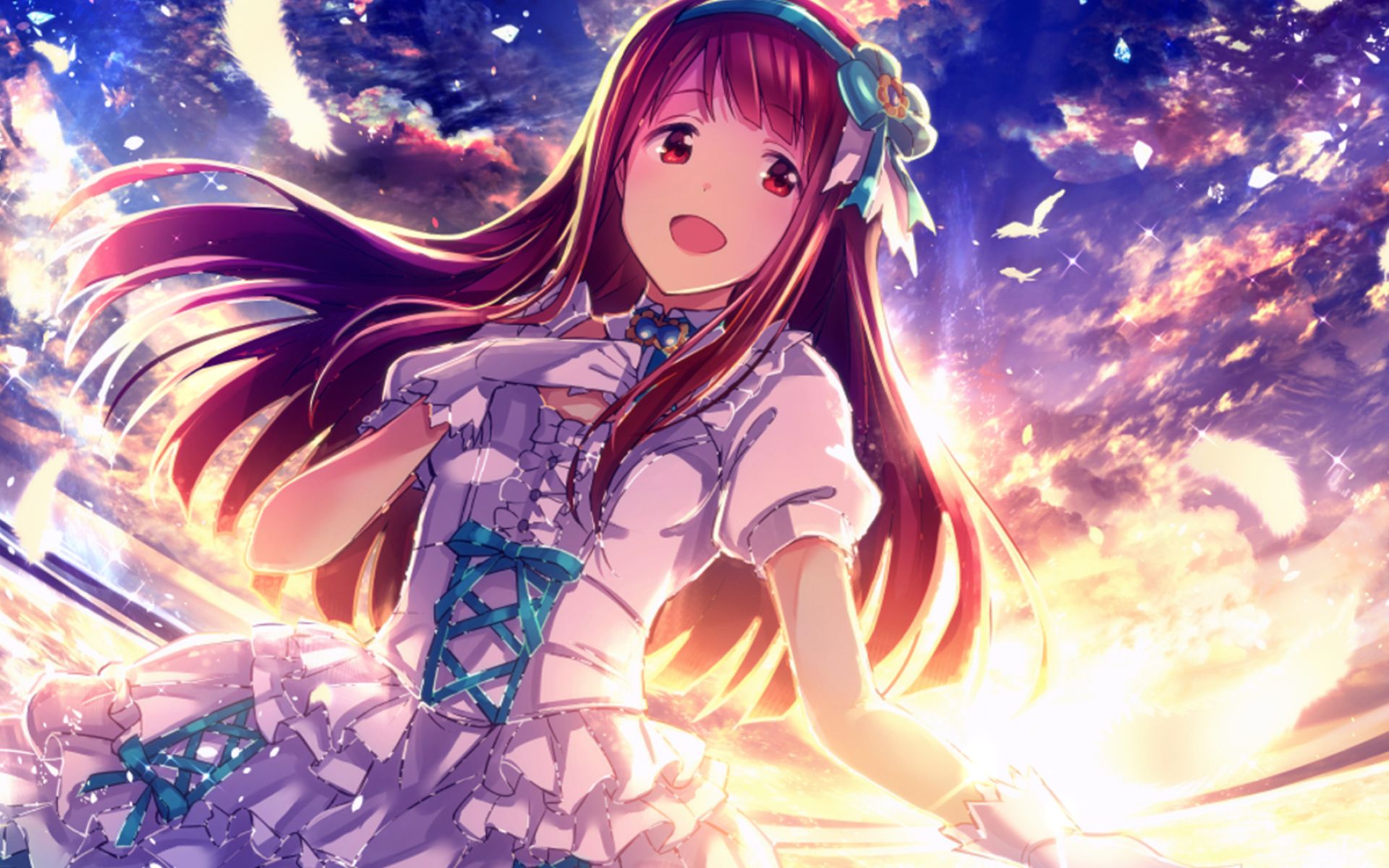 Download wallpaper Kotoha Tanaka, manga, girl with red eyes, The Idolmaster Cinderella Girls, Idolmaster for desktop with resolution 1920x1200. High Quality HD picture wallpaper