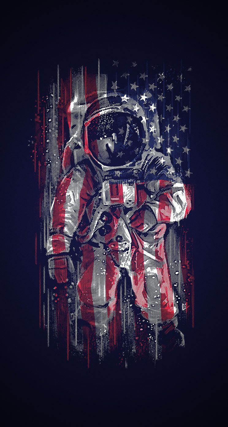Cartoon Astronaut iPhone Wallpaperwalpaperlist.com